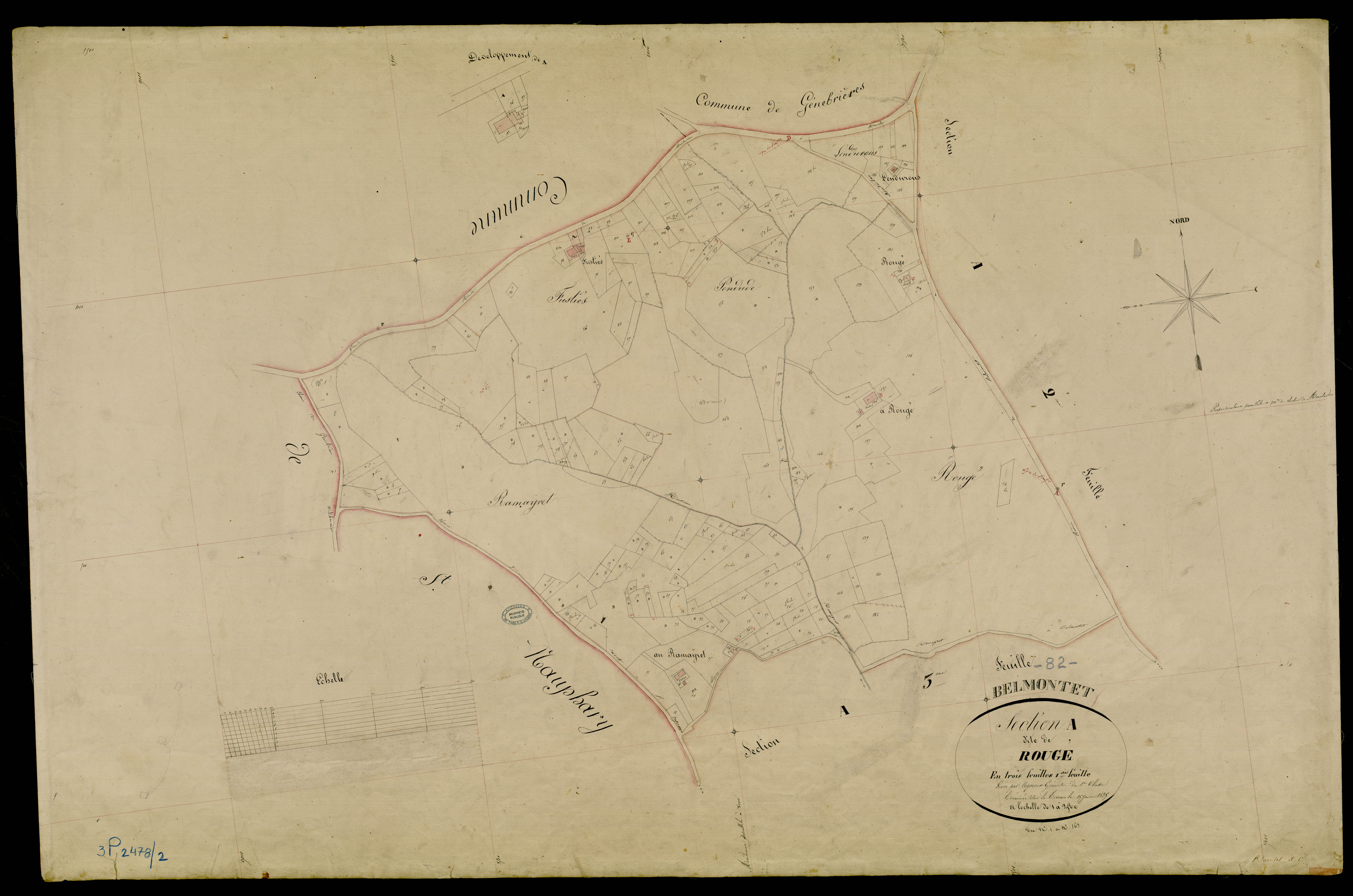 La Salvetat-Belmontet - Section A - Rougé, 1ère feuille