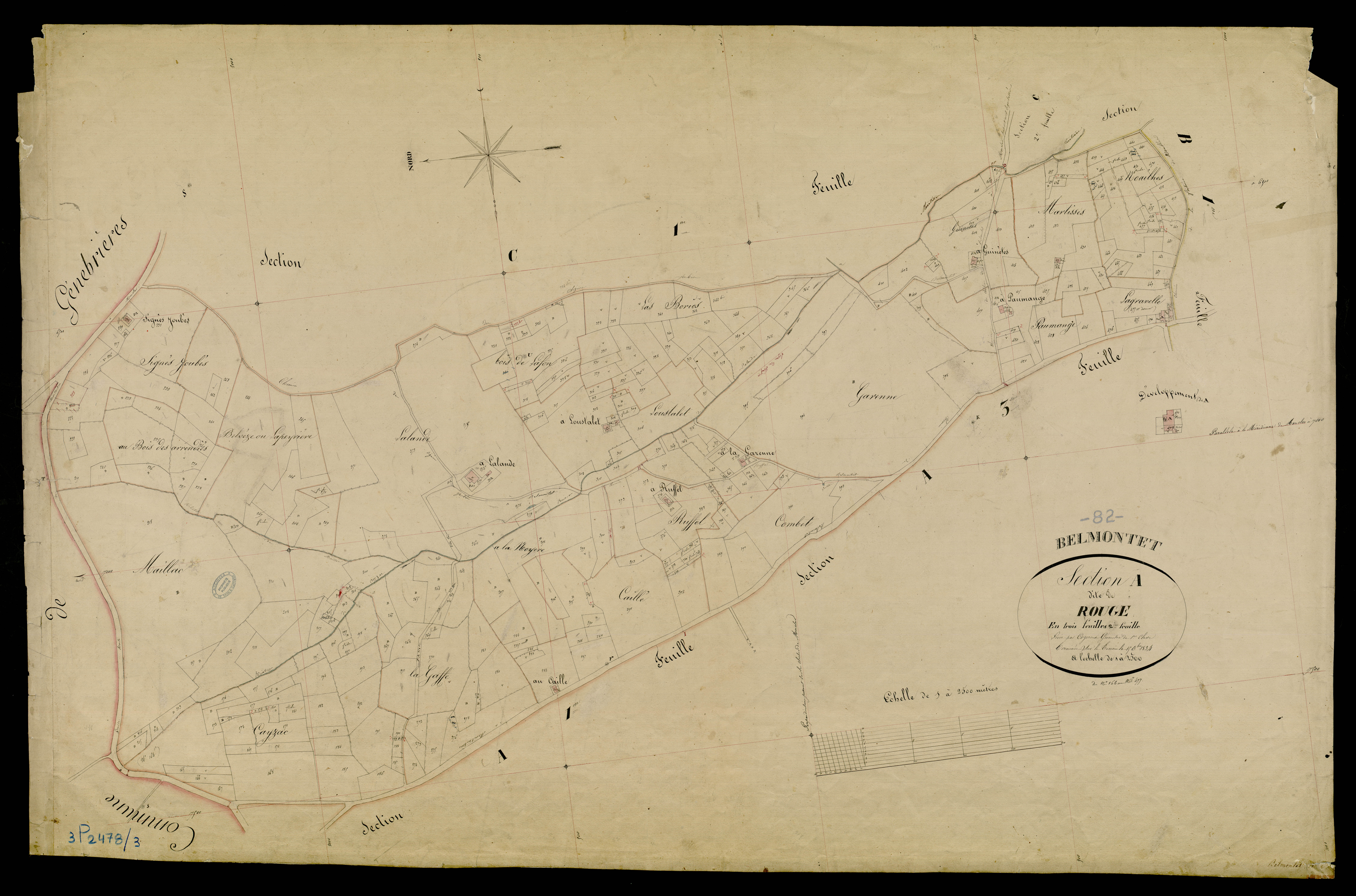 La Salvetat-Belmontet - Section A - Rougé, 2e feuille
