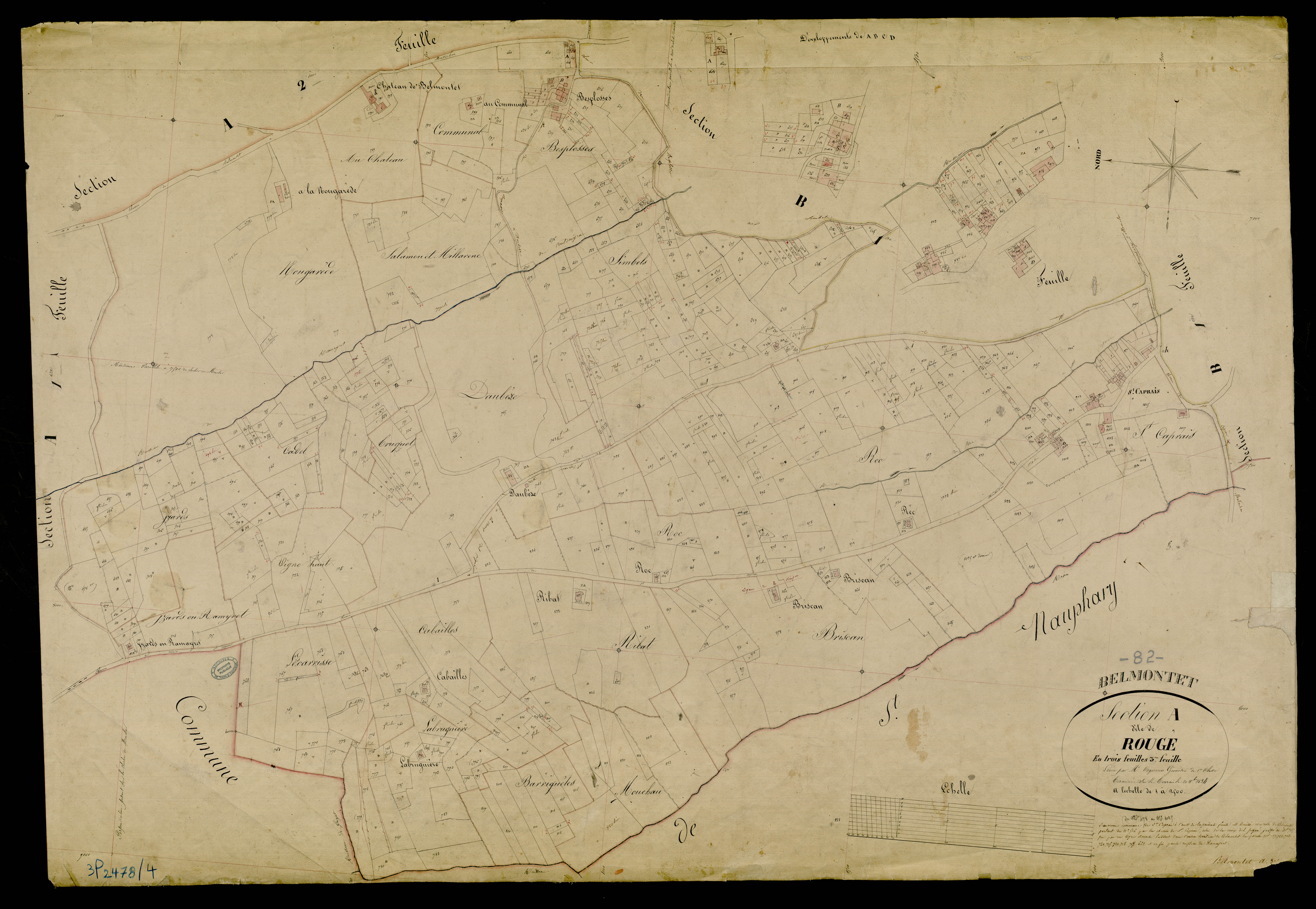 La Salvetat-Belmontet - Section A - Rougé, 3e feuille