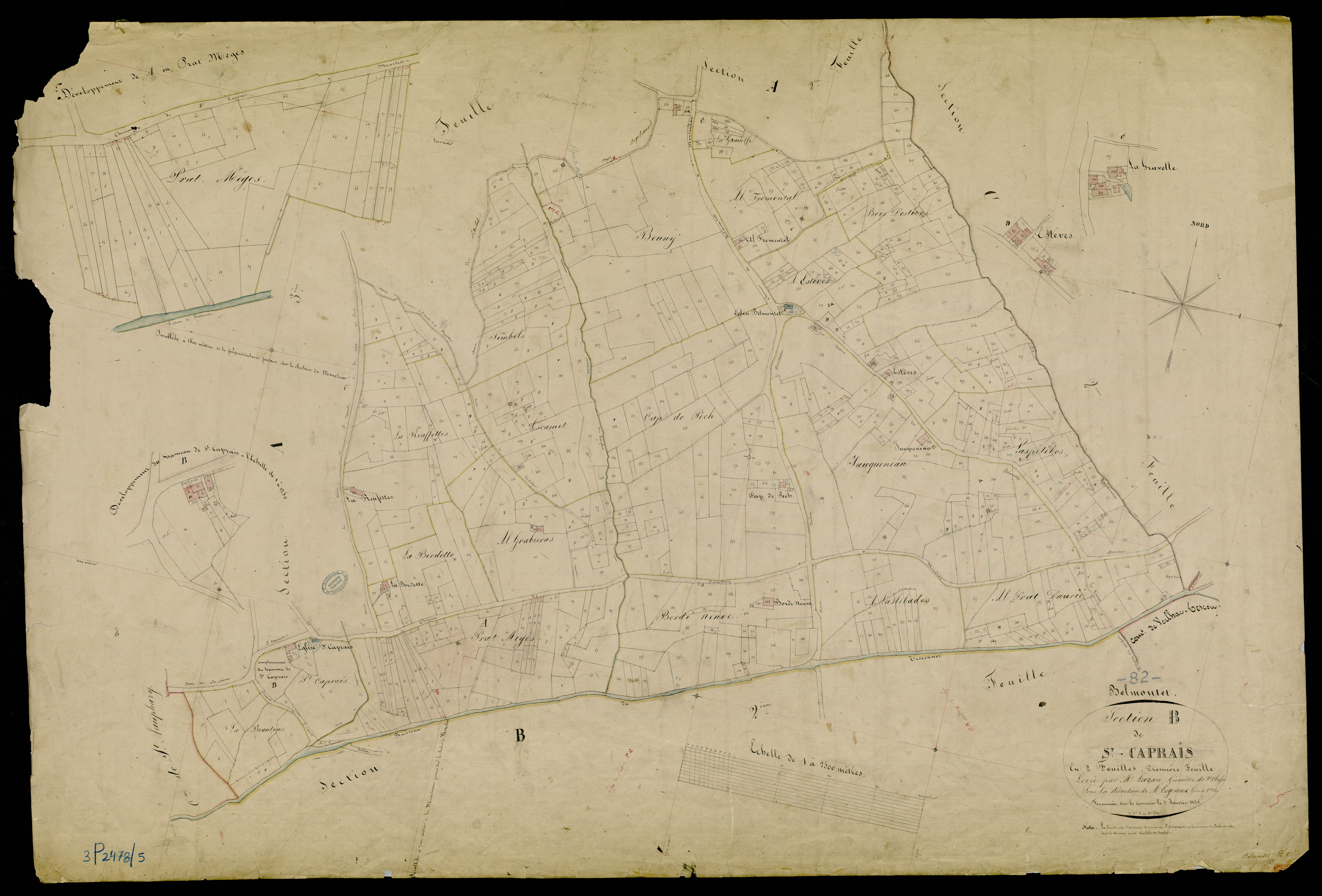 La Salvetat-Belmontet - Section B - Saint-Caprais, 1ère feuille