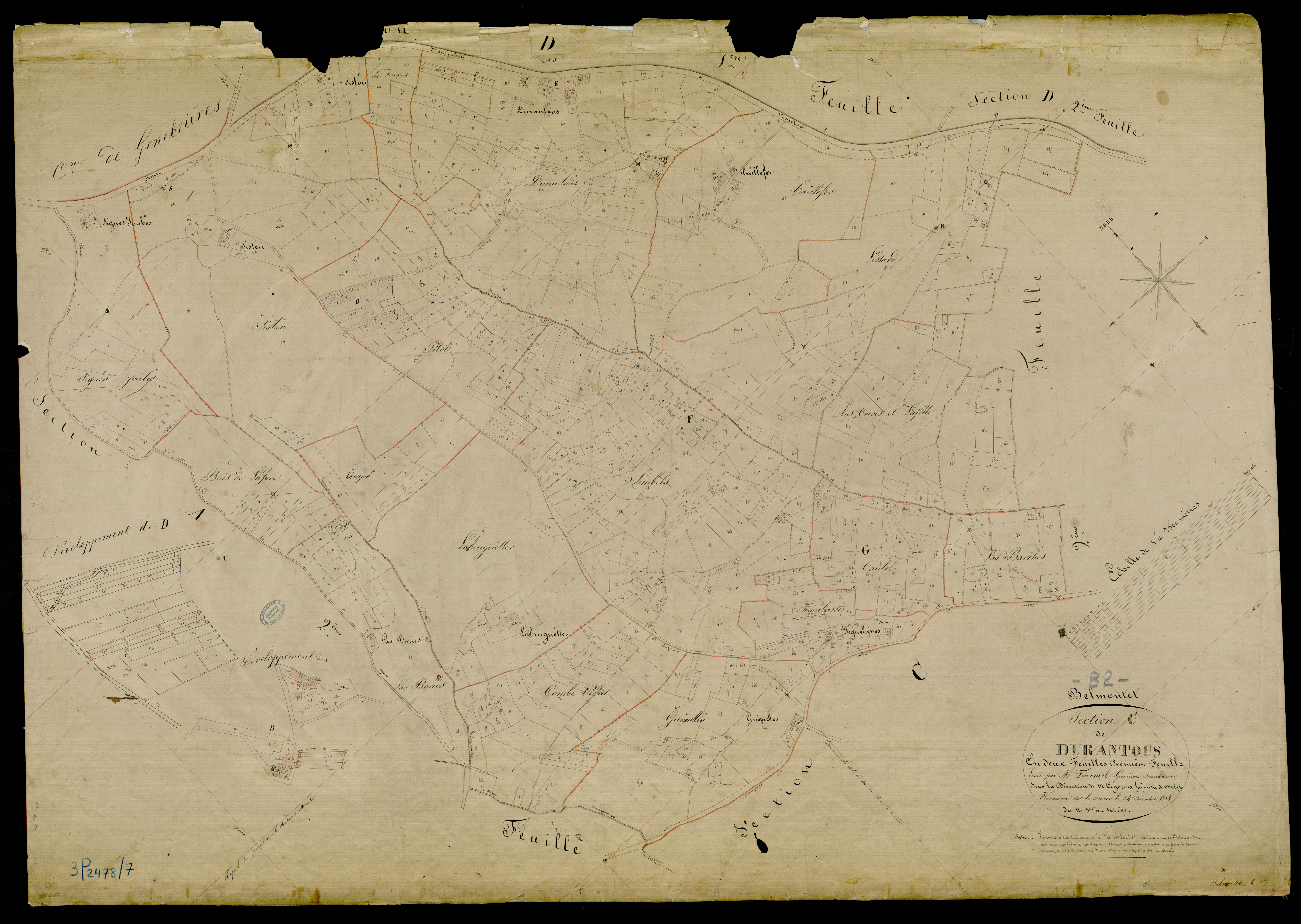 La Salvetat-Belmontet - Section C - Durantous, 1ère feuille