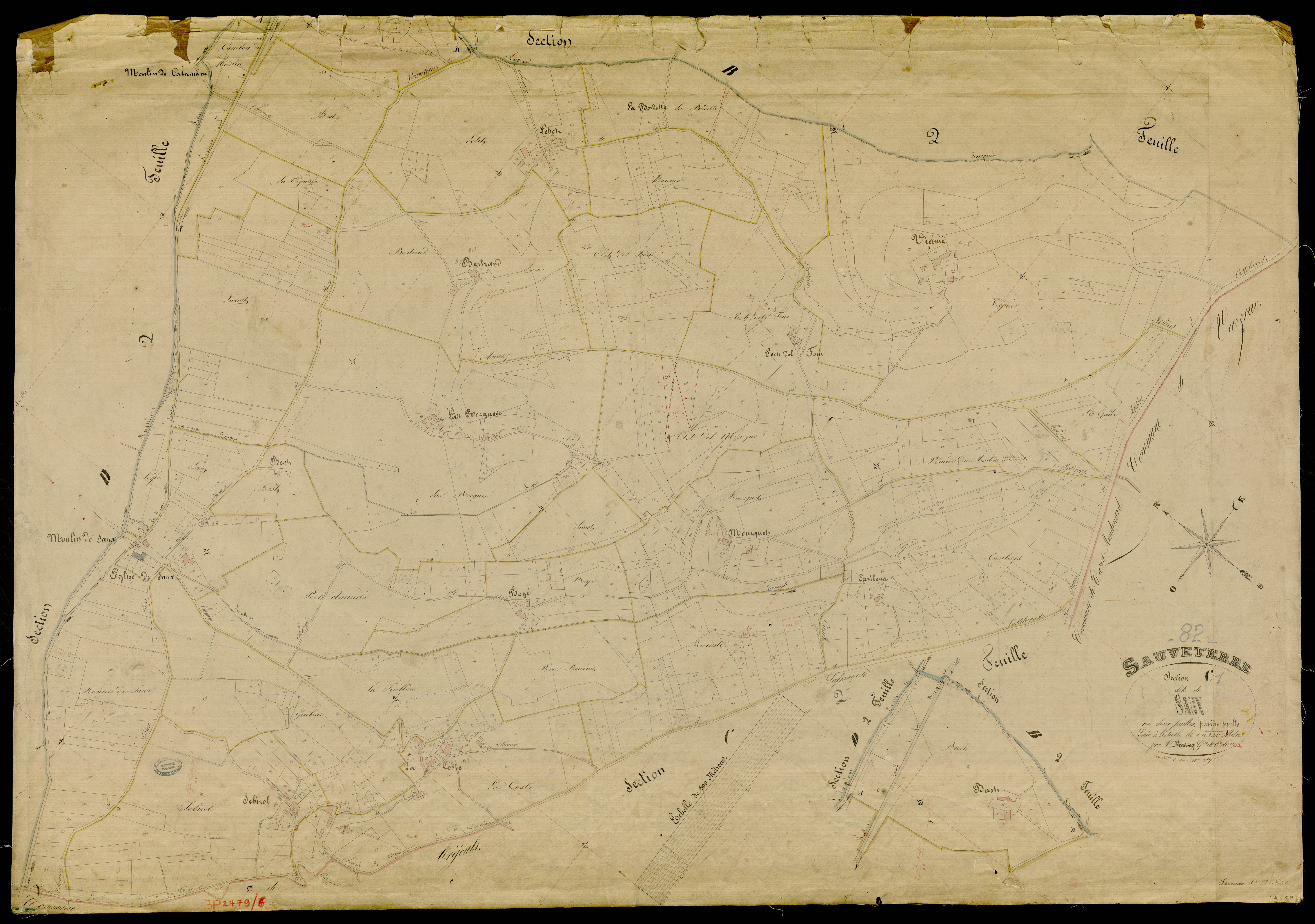 Sauveterre - Section C - Saux, 1ère feuille