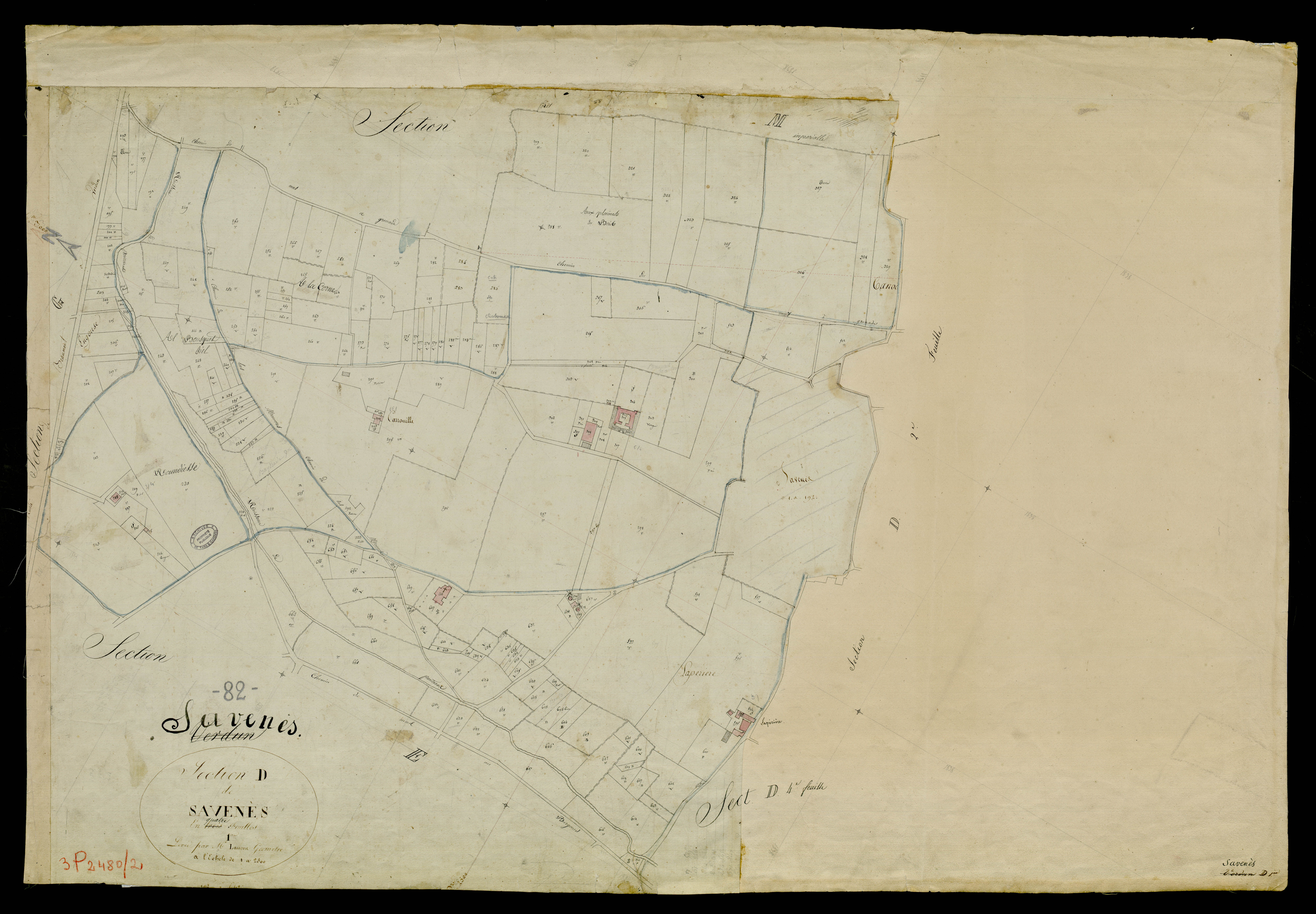 Savenès - Section D - Savenès, 1ère feuille