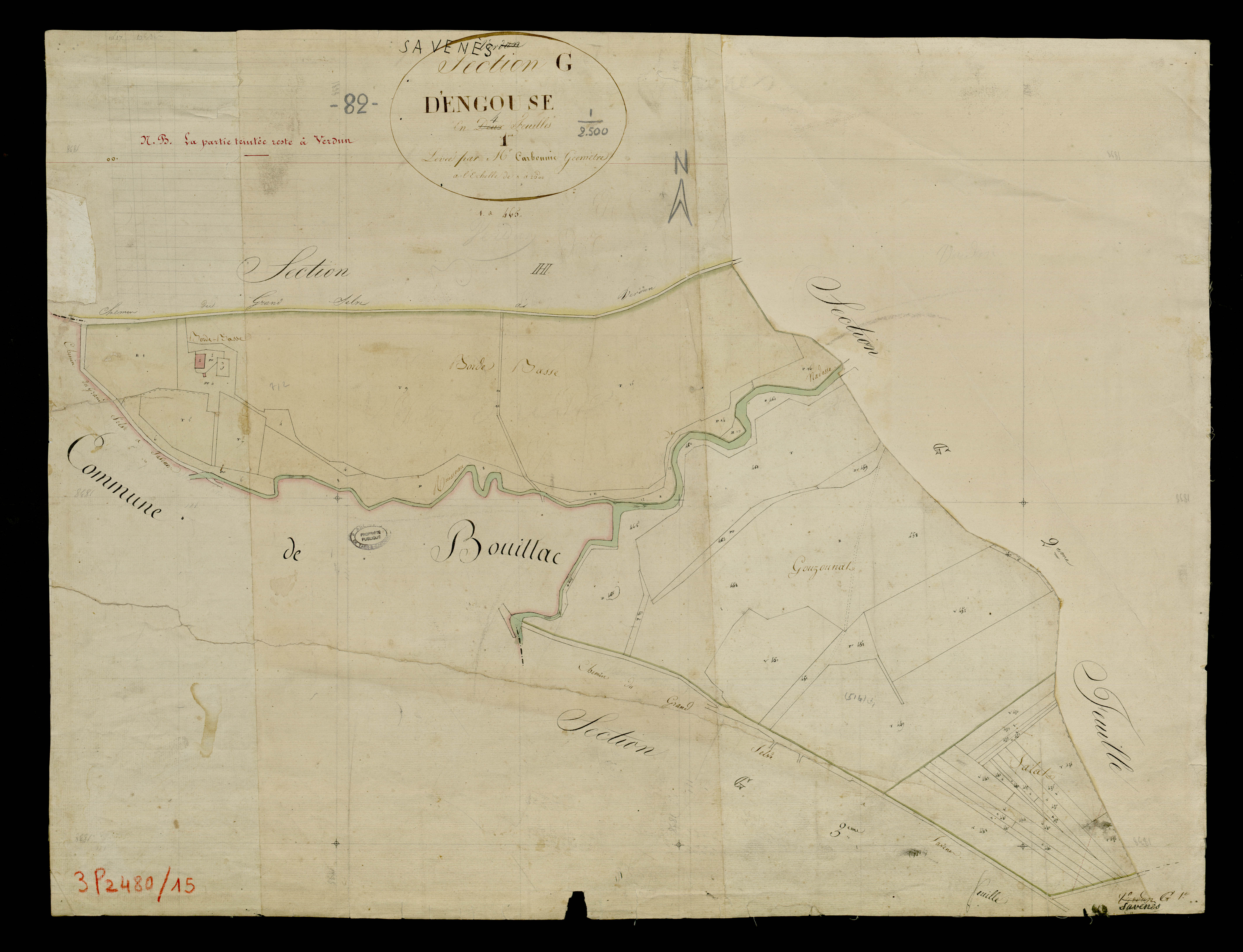 Savenès - Section G - Engouse, 1ère feuille