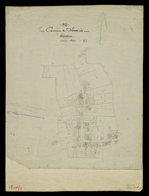 Savenès - Section D - Savenès, 1ère feuille : développement du village