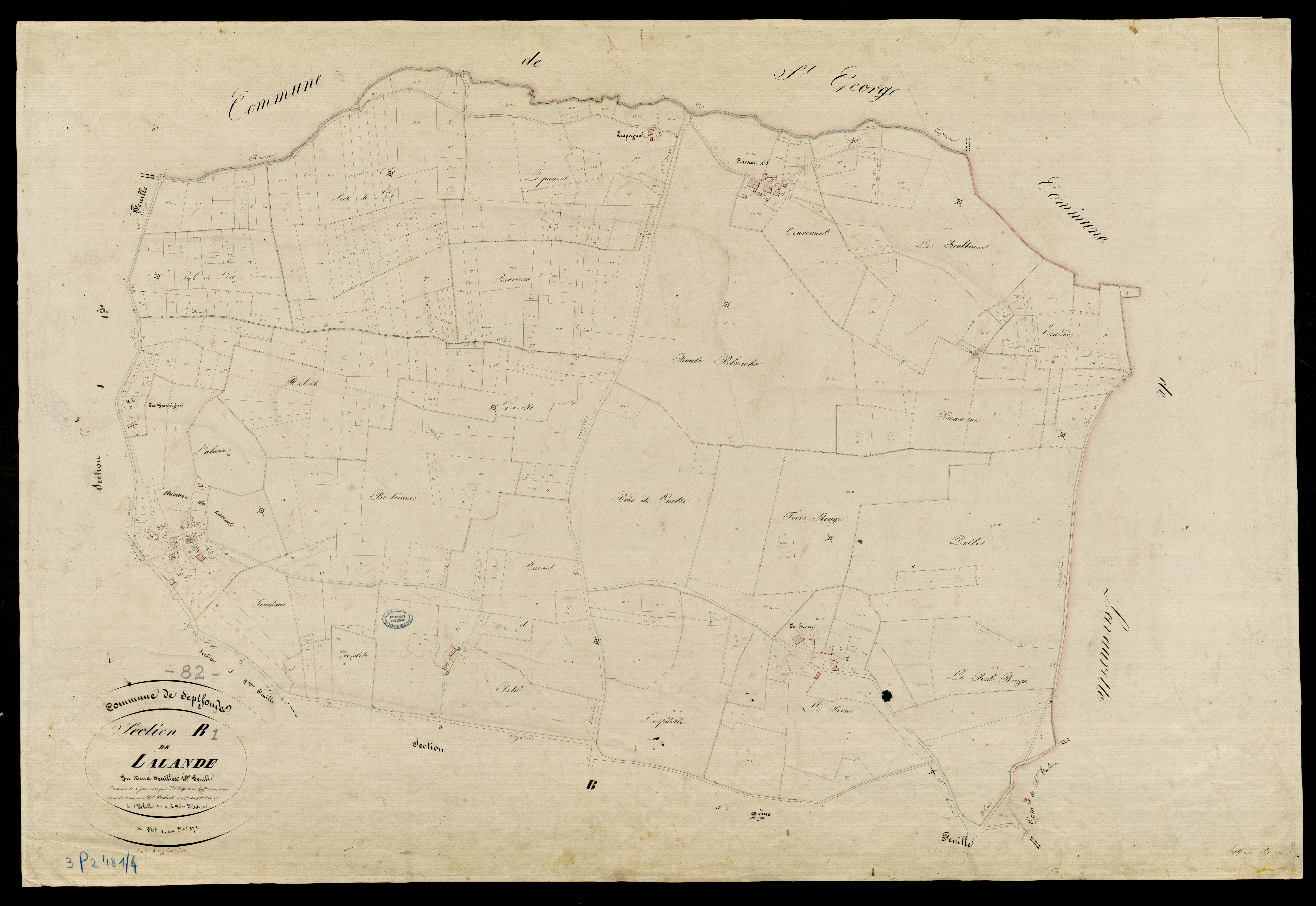 Septfonds - Section B - Lalande, 1ère feuille