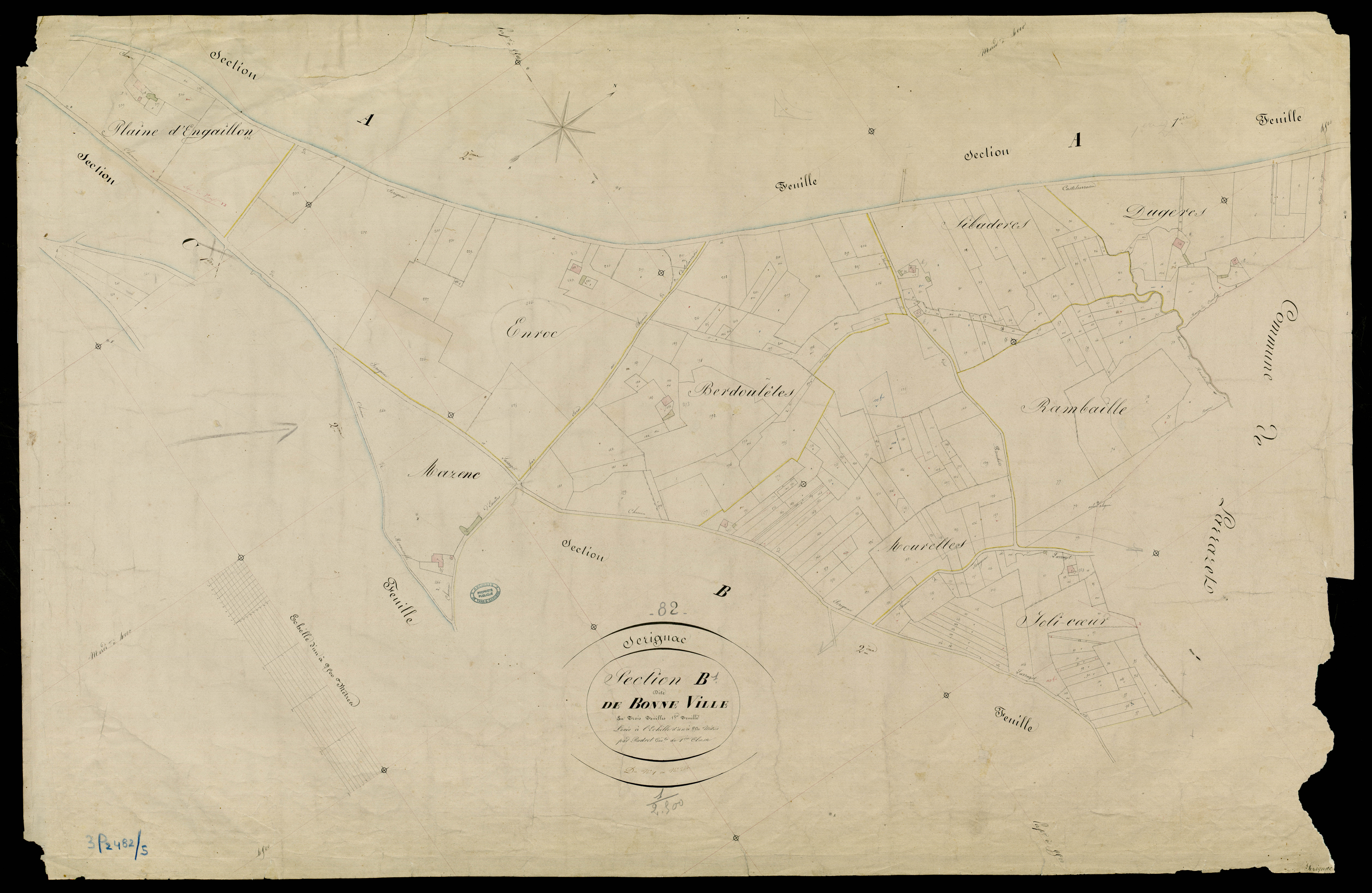 Sérignac - Section B - Bonne Ville, 1ère feuille