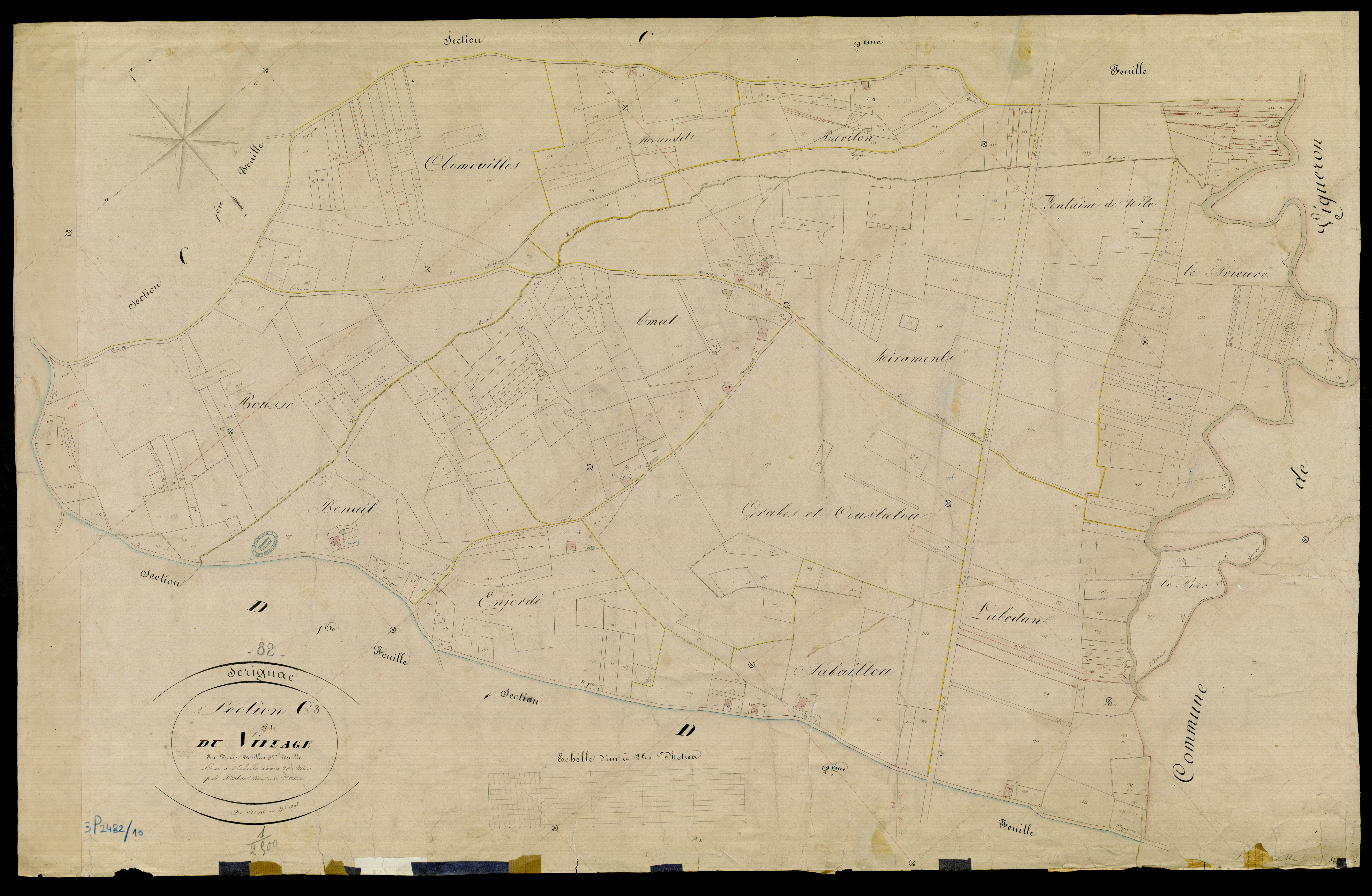 Sérignac - Section C - Le Village, 3e feuille