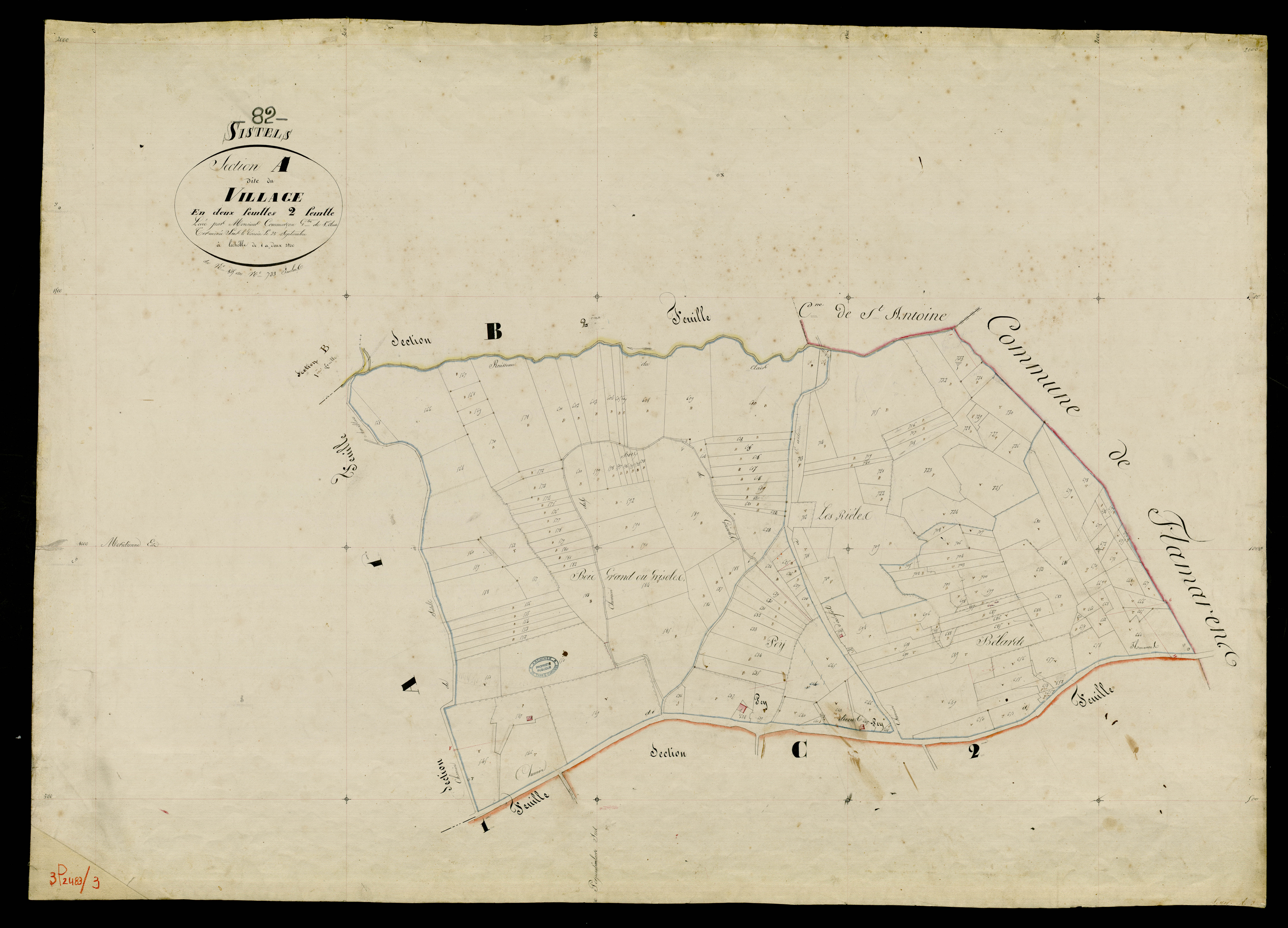 Sistels - Section A - Le Village, 2e feuille