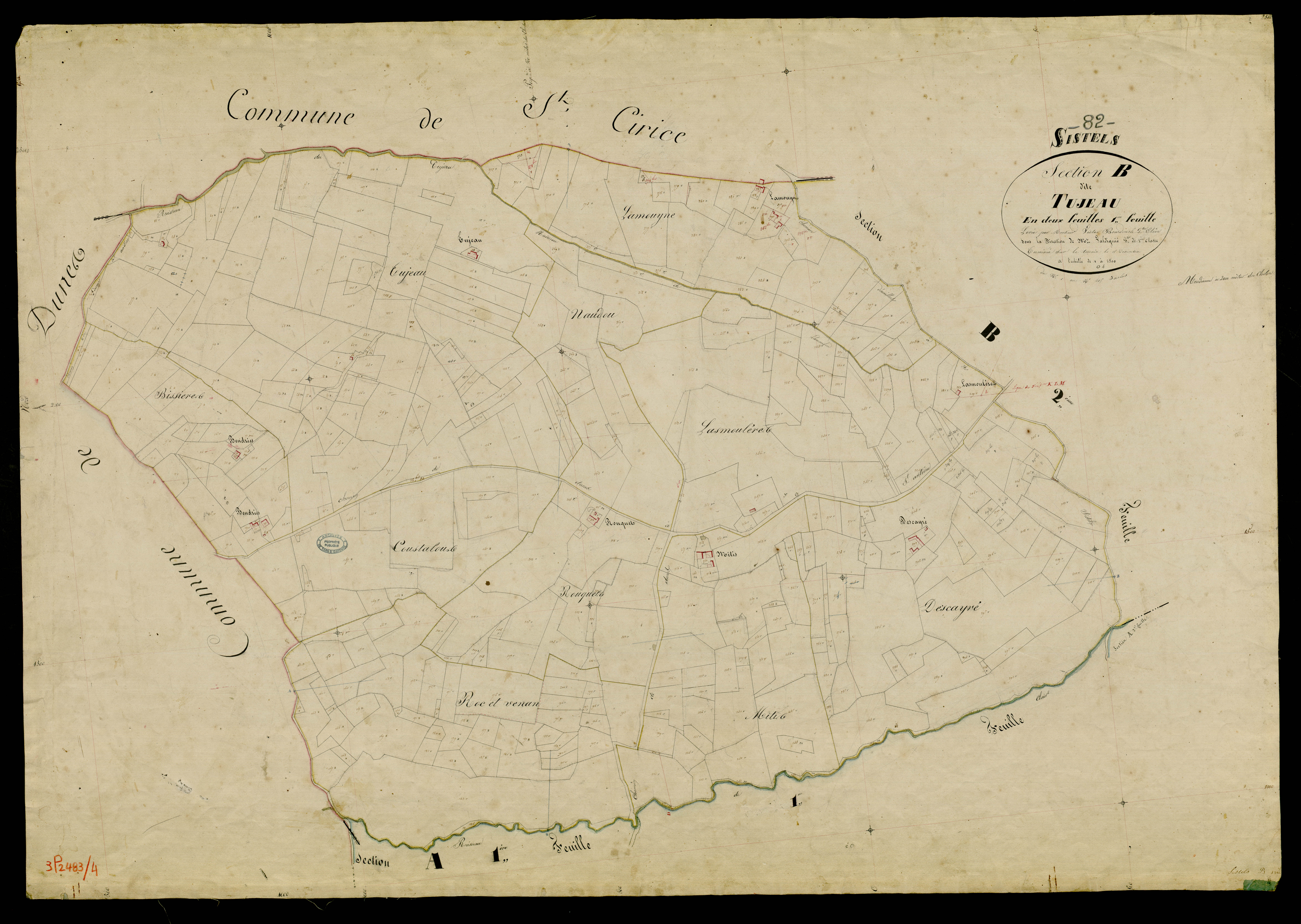 Sistels - Section B - Tujeau, 1ère feuille