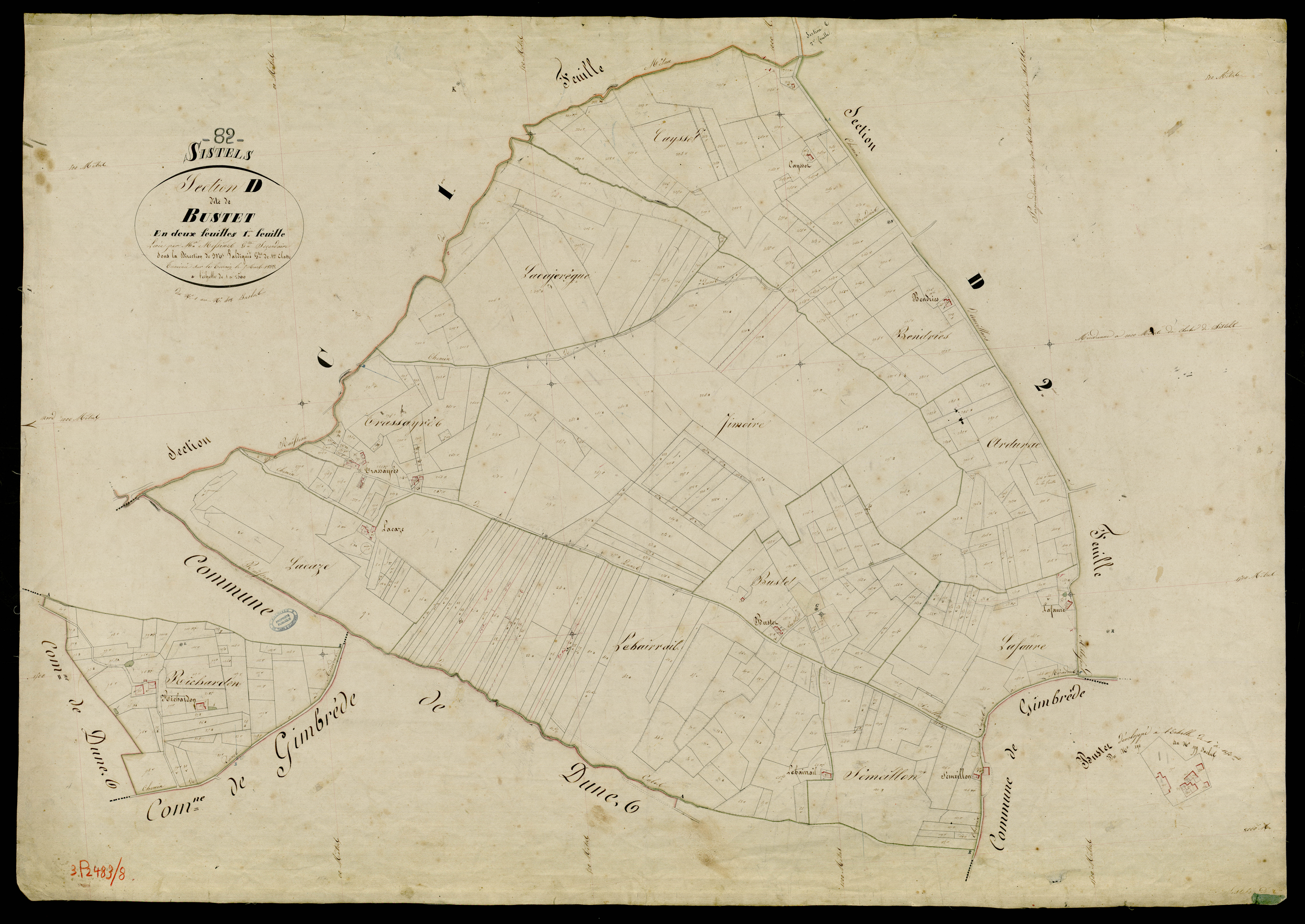 Sistels - Section D - Bustet, 1ère feuille