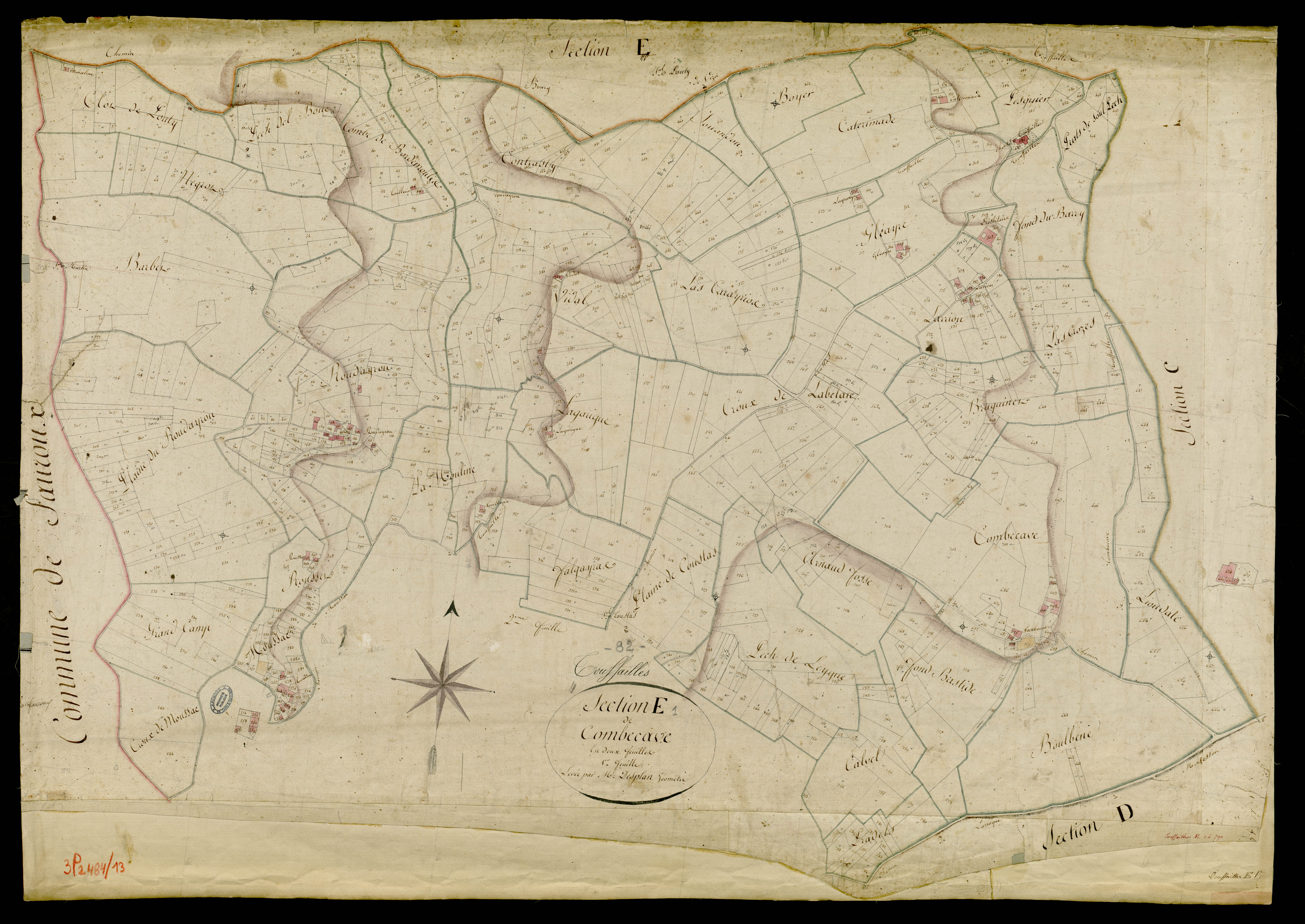 Touffailles - Section E - Combecave, 1ère feuille
