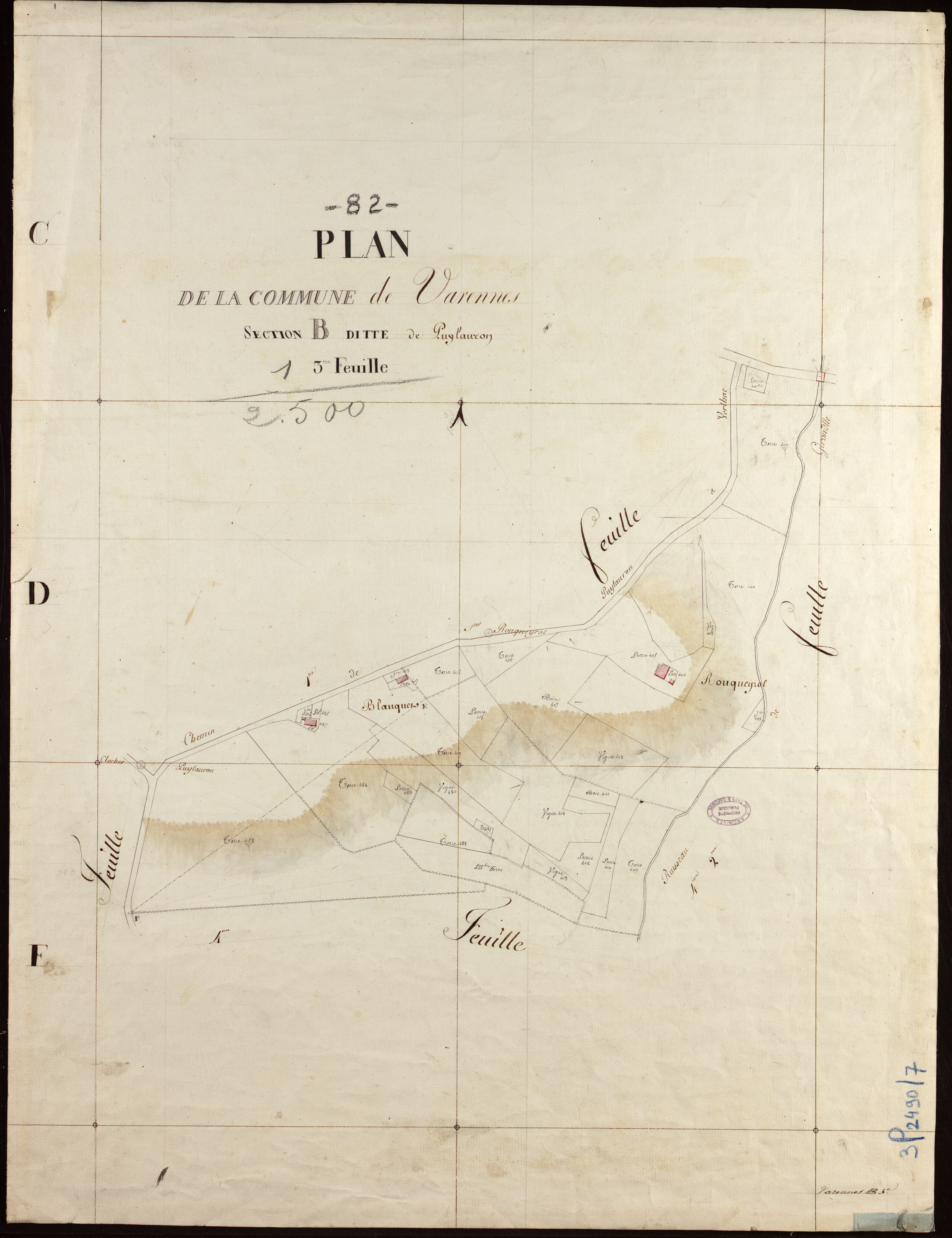 Varennes - Section B - Puylauron, 3e feuille