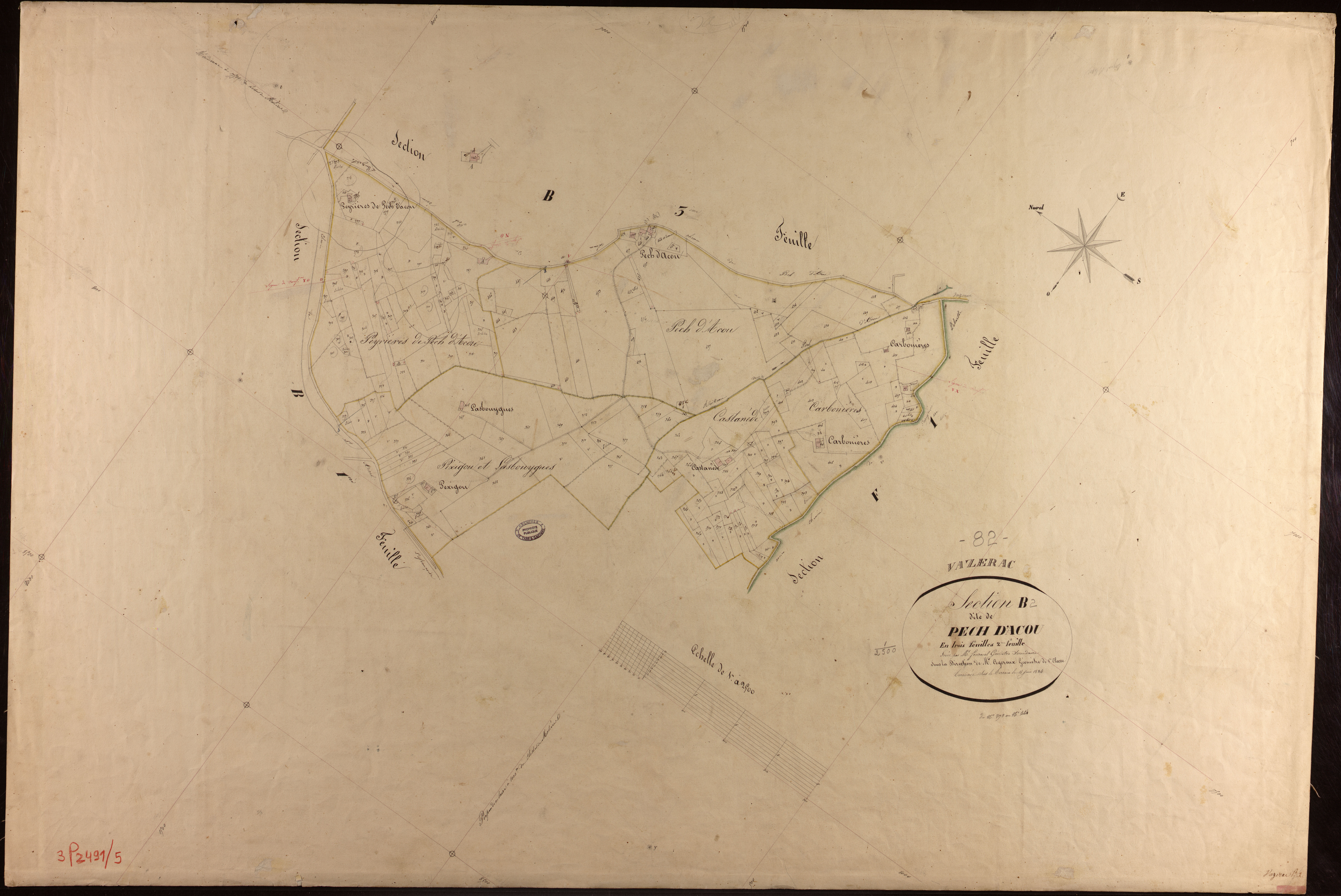 Vazerac - Section B - Pech d'Acou, 2e feuille