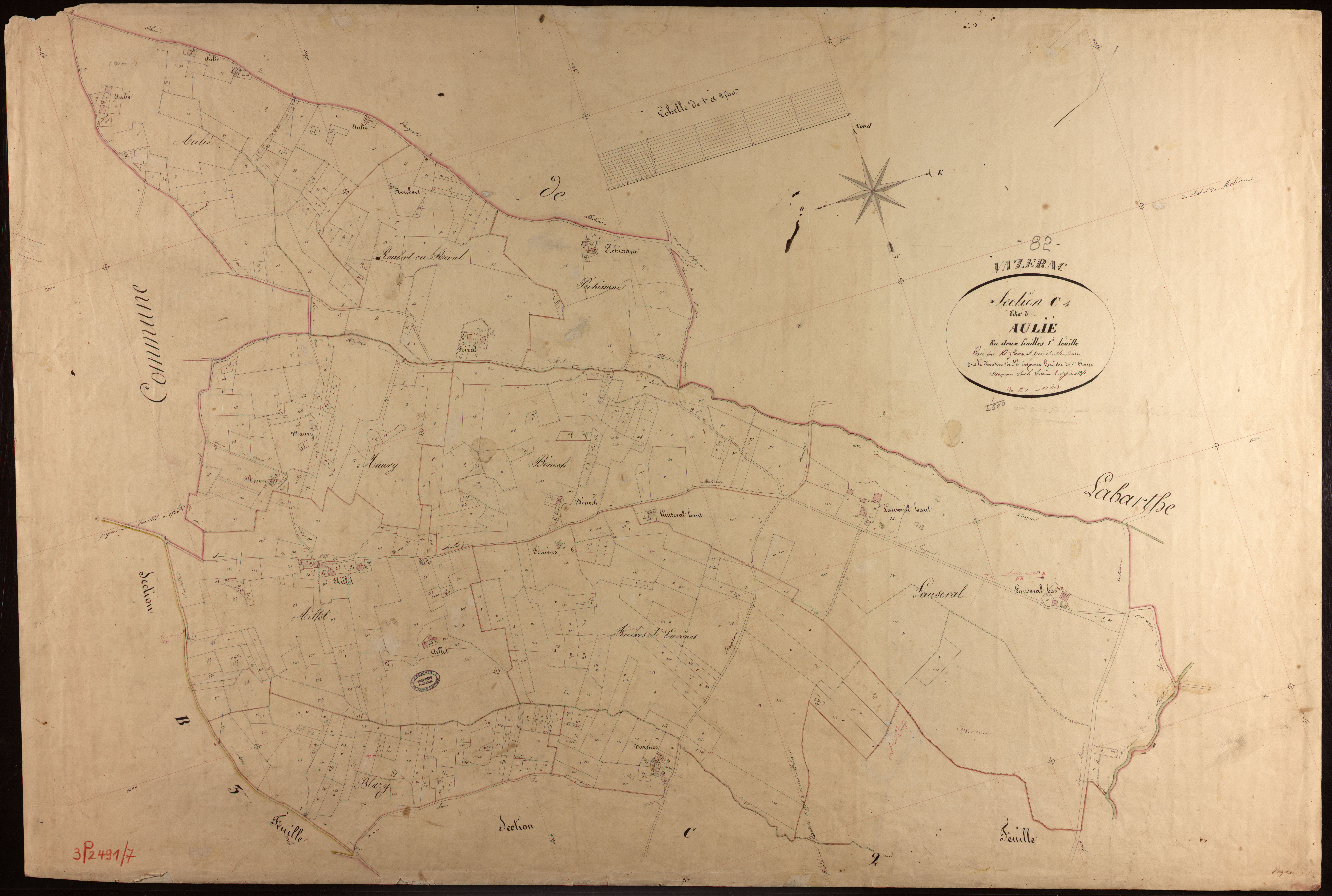 Vazerac - Section C - Aulié, 1ère feuille