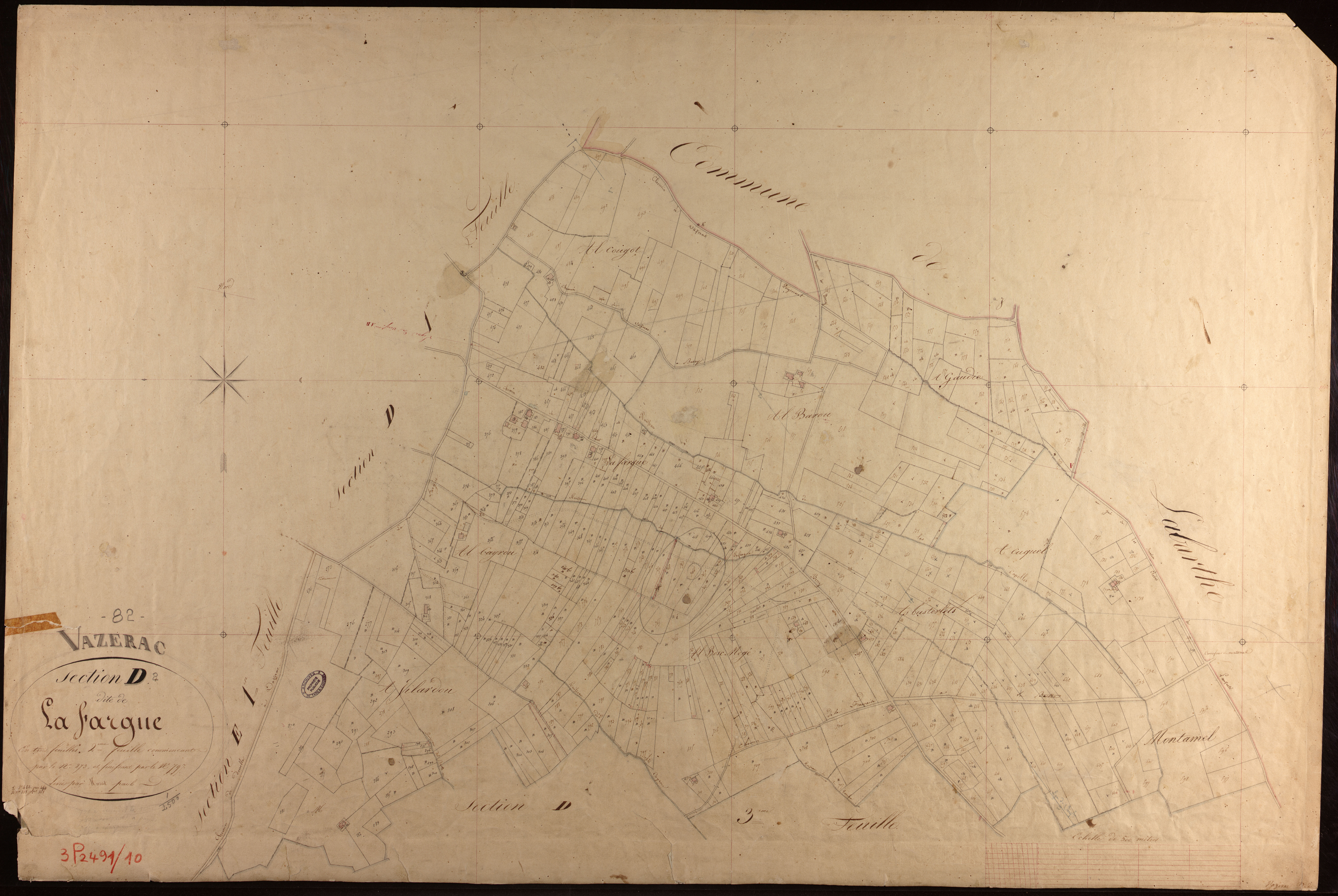 Vazerac - Section D - La Fargue, 2e feuille