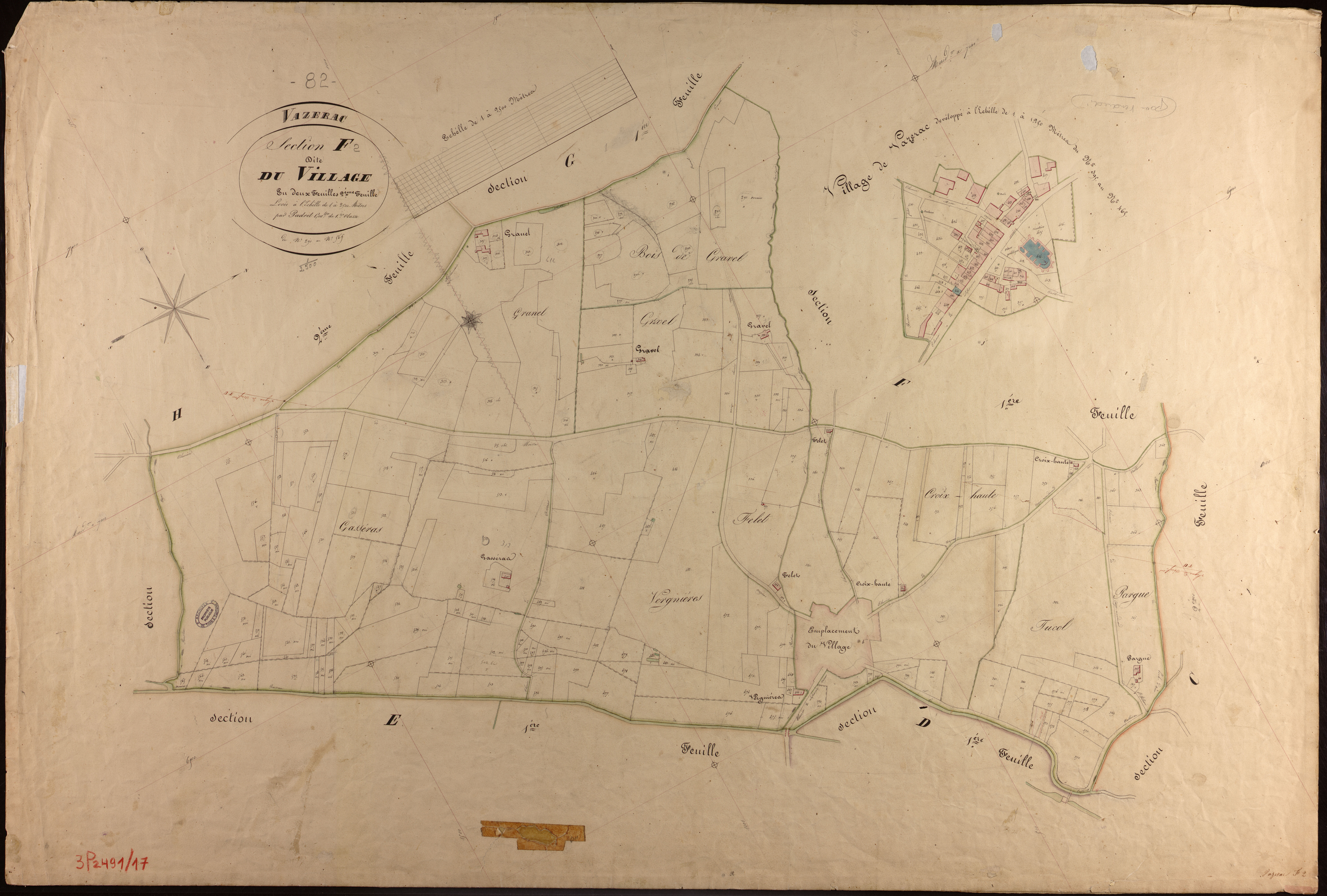 Vazerac - Section F - Le Village, 2e feuille