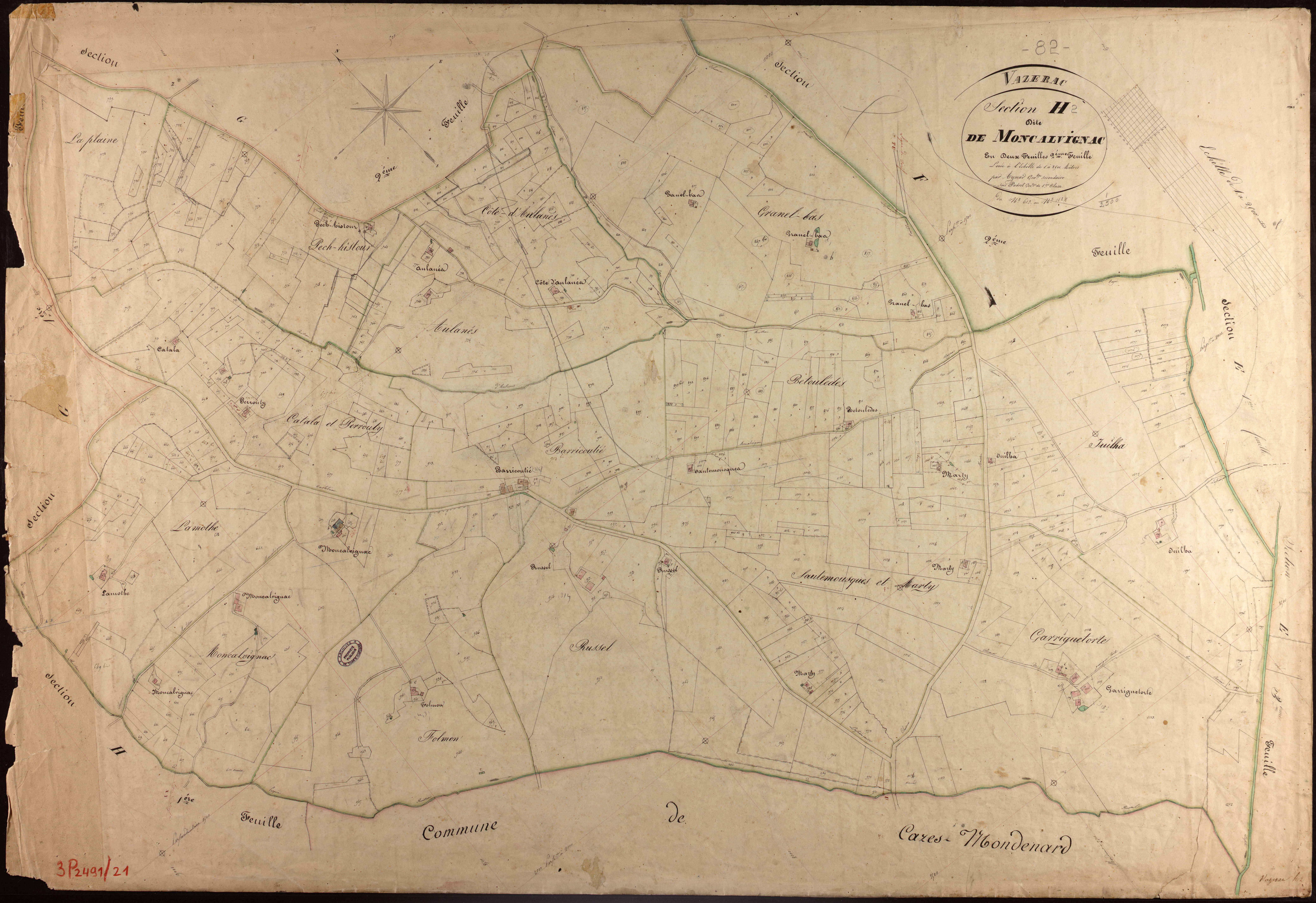 Vazerac - Section H - Moncalvignac, 2e feuille