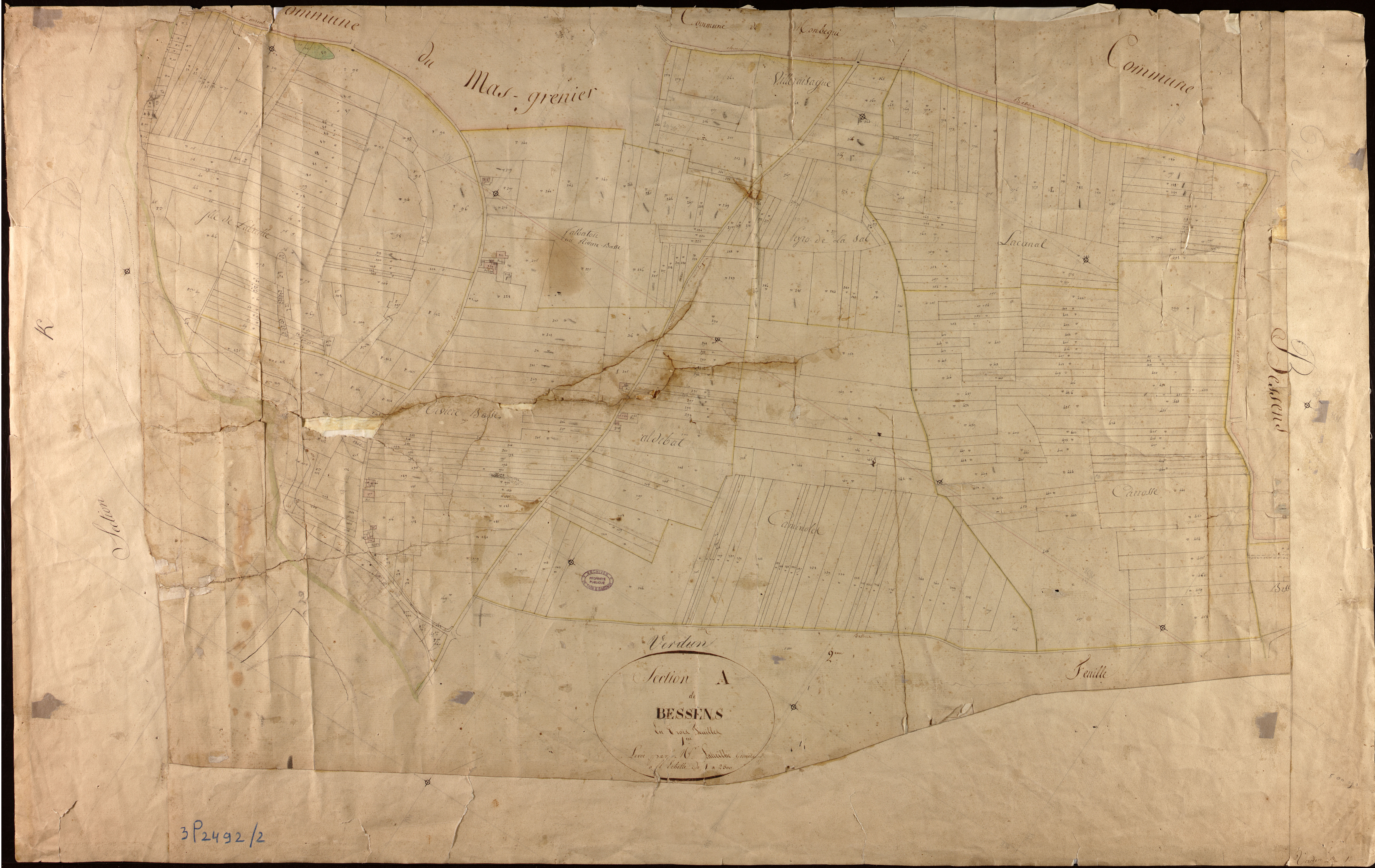 Verdun-sur-Garonne - Section A - Bessens, 1ère feuille