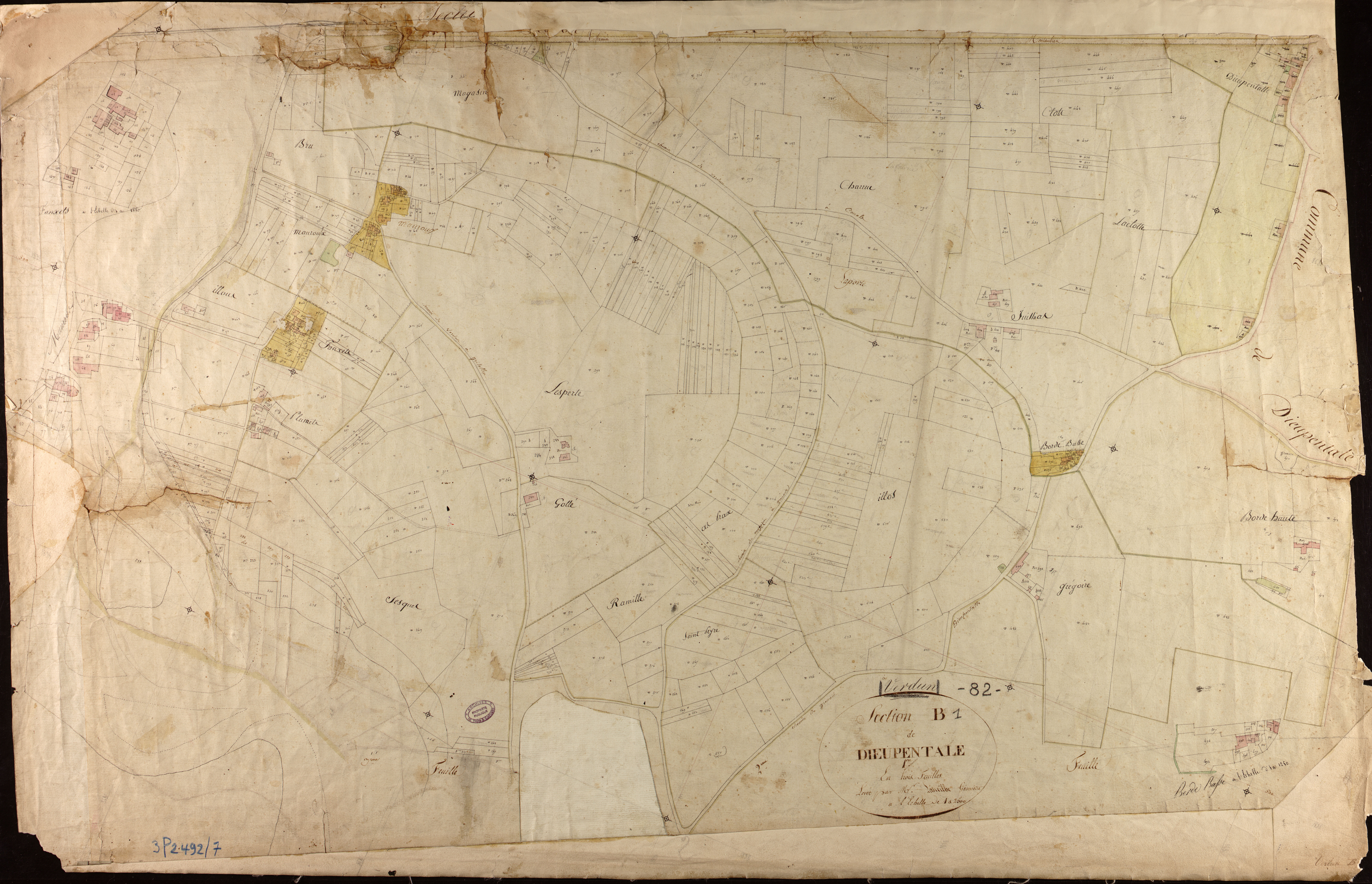 Verdun-sur-Garonne - Section B - Dieupentale, 1ère feuille