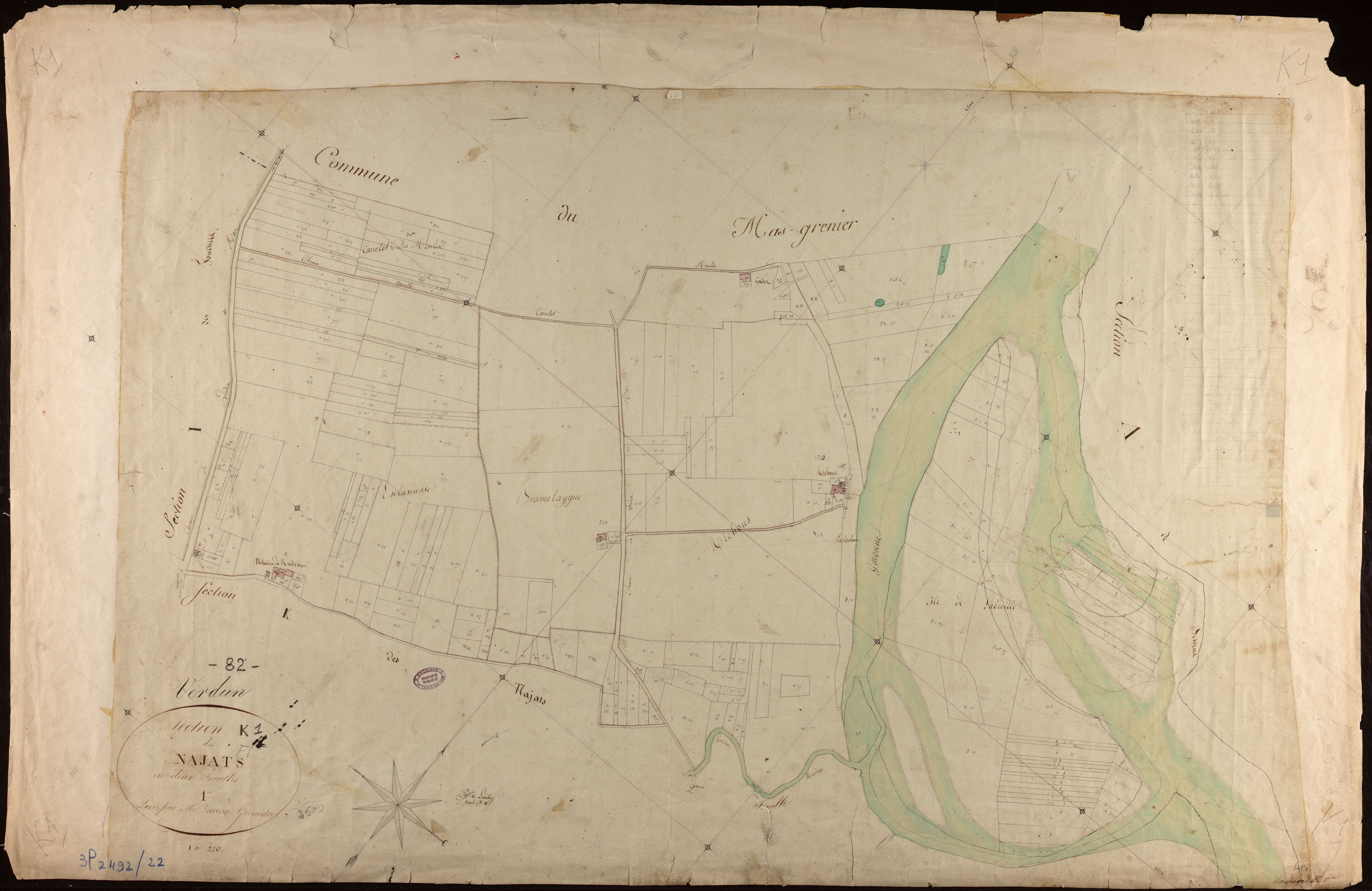 Verdun-sur-Garonne - Section K - Les Najats, 1ère feuille