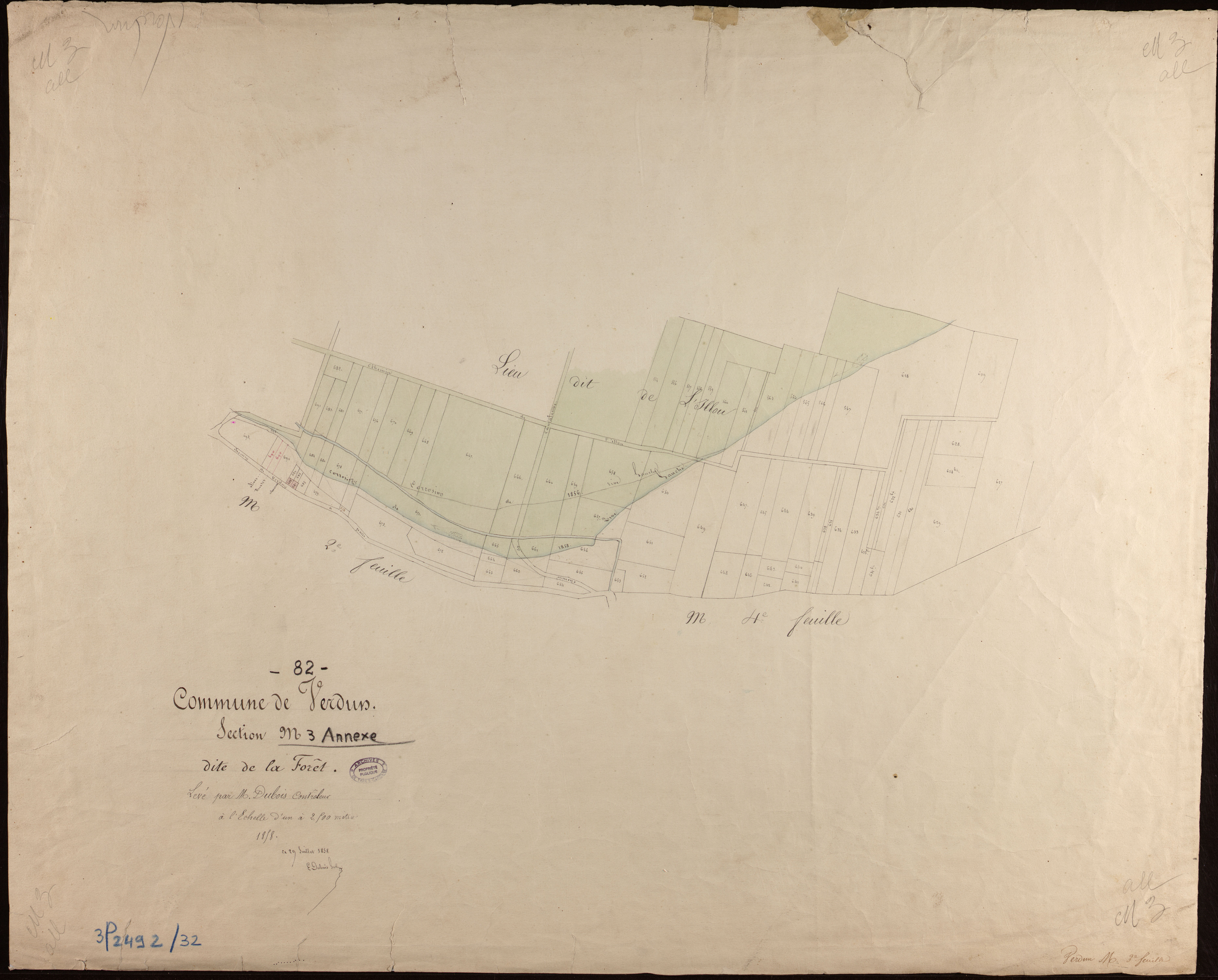 Verdun-sur-Garonne - Section M - La Forêt, 3e feuille : alluvions et corrosions