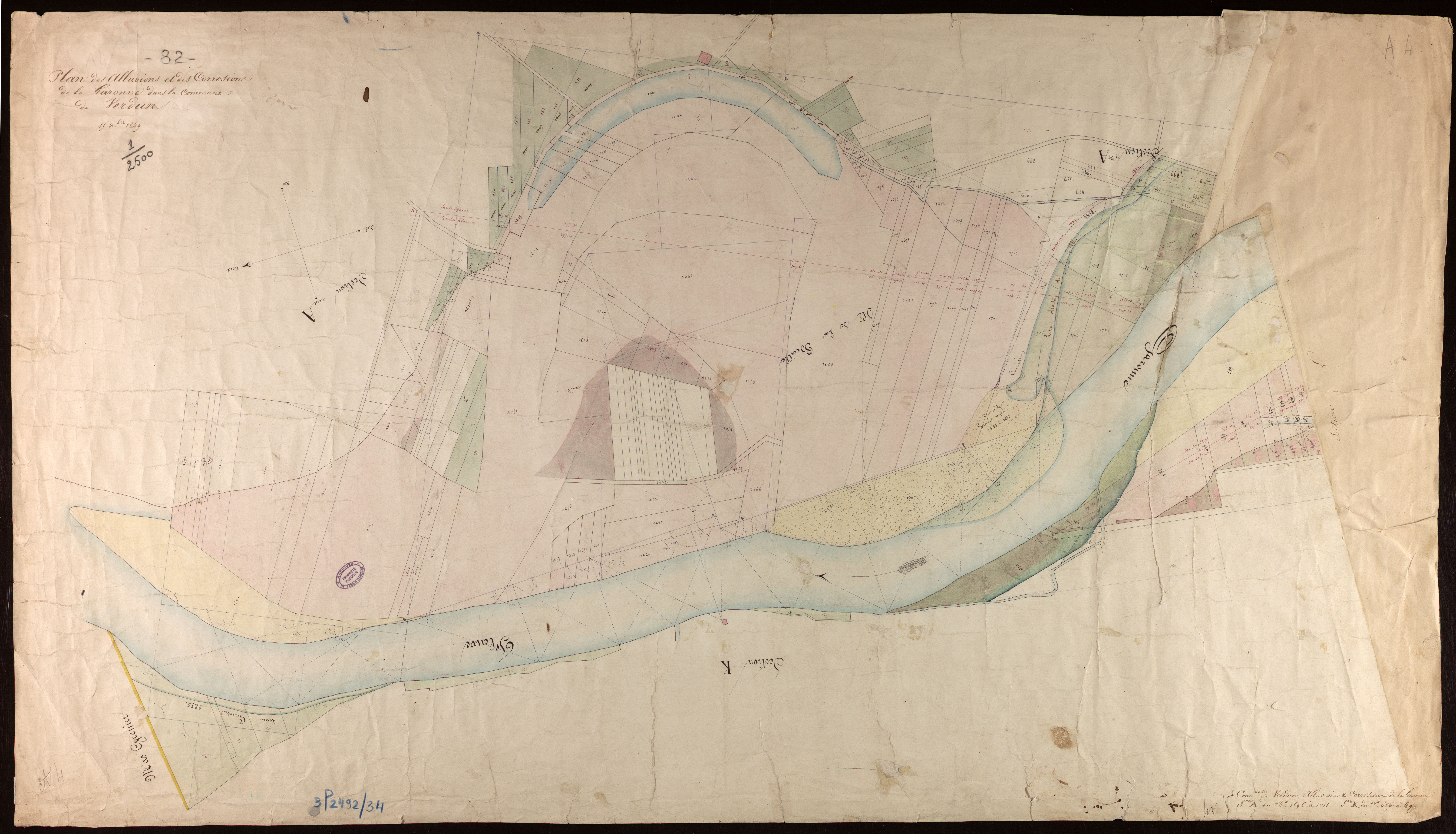 Verdun-sur-Garonne - Sections A, K : alluvions et corrosions