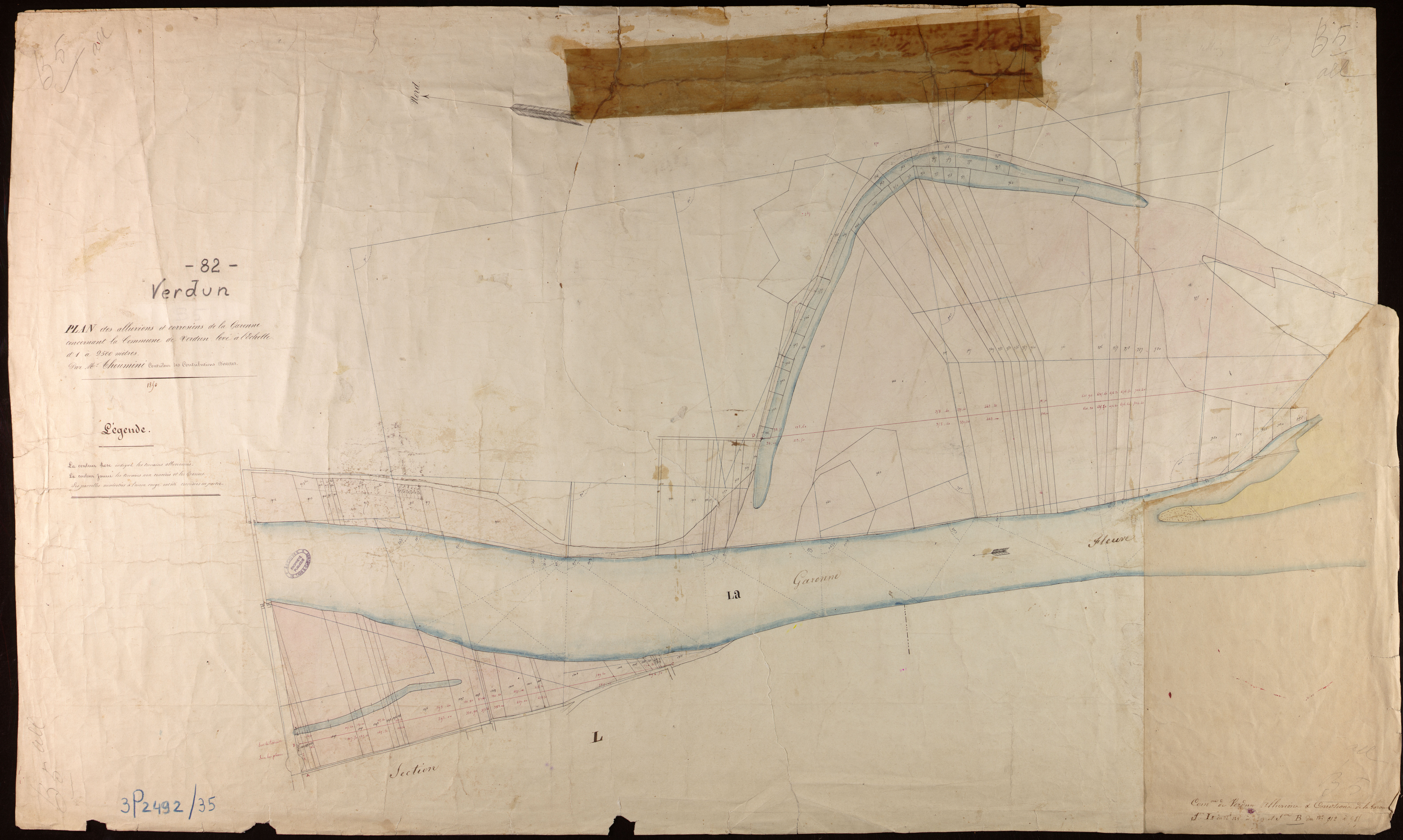 Verdun-sur-Garonne - Sections B, L : alluvions et corrosions