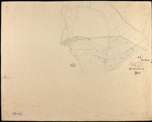 Verdun-sur-Garonne - Section A - Bessens, 3e feuille : alluvions et corrosions