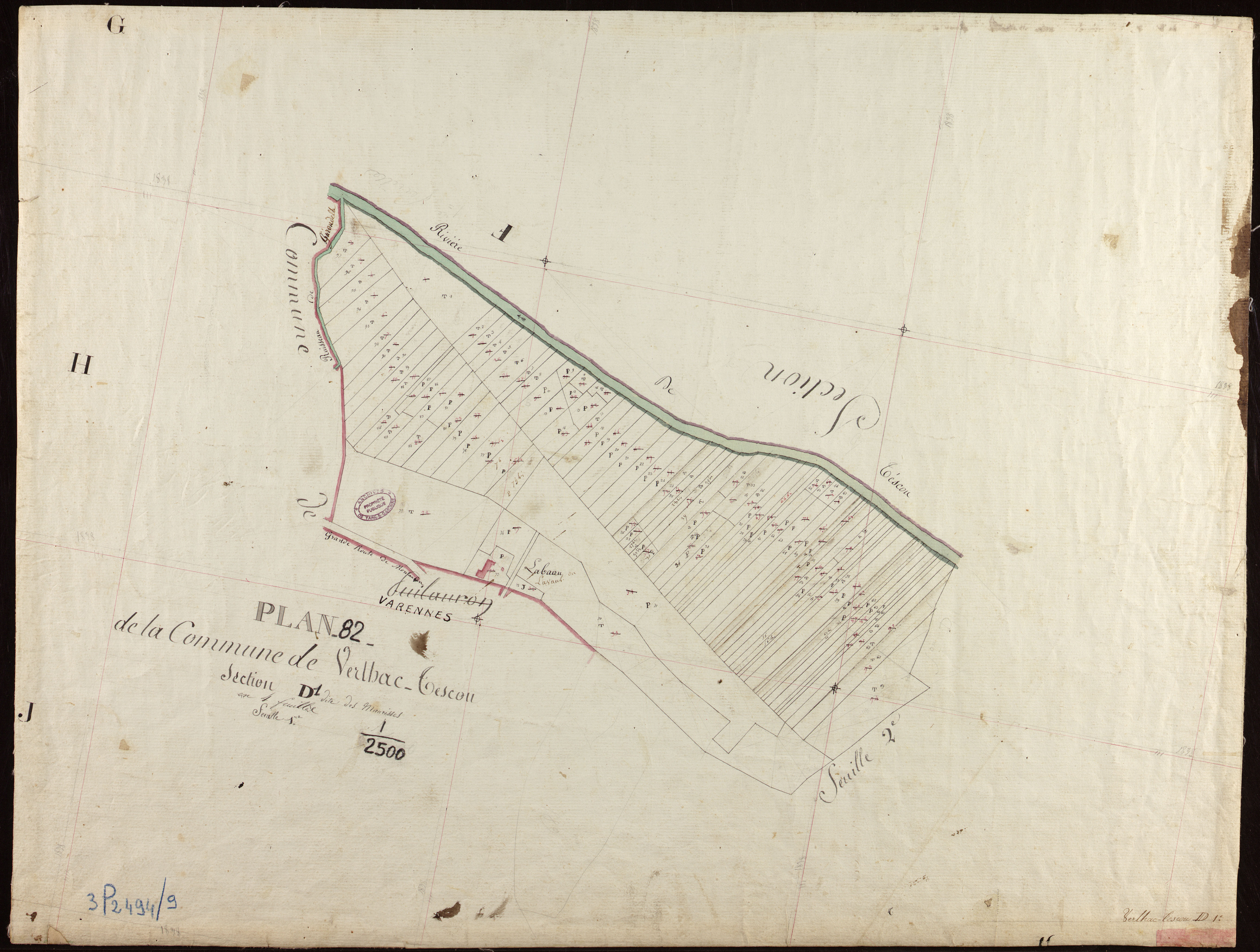 Verlhac-Tescou - Section D - Les Maurices, 1ère feuille