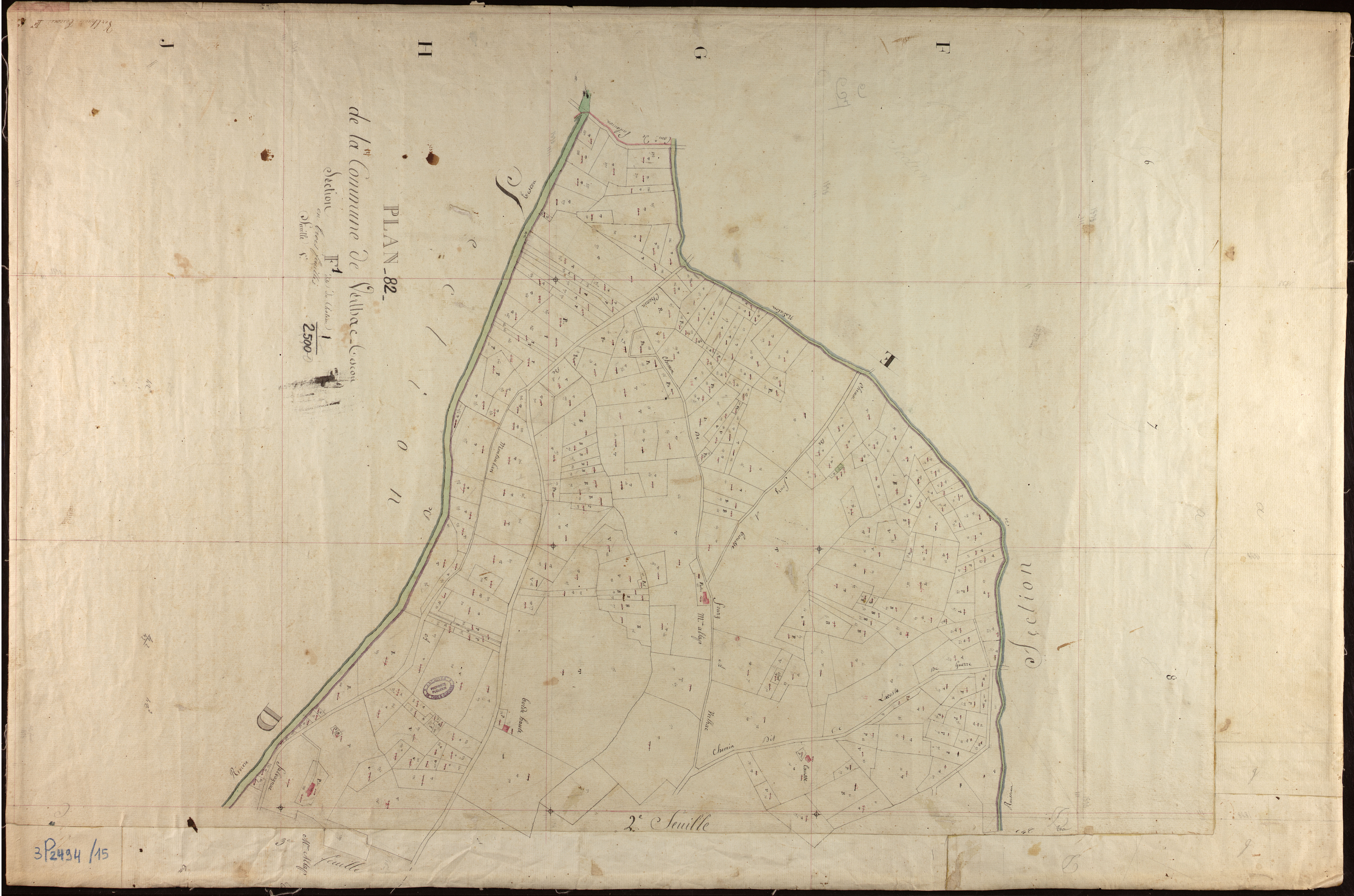 Verlhac-Tescou - Section F - Le Château, 1ère feuille