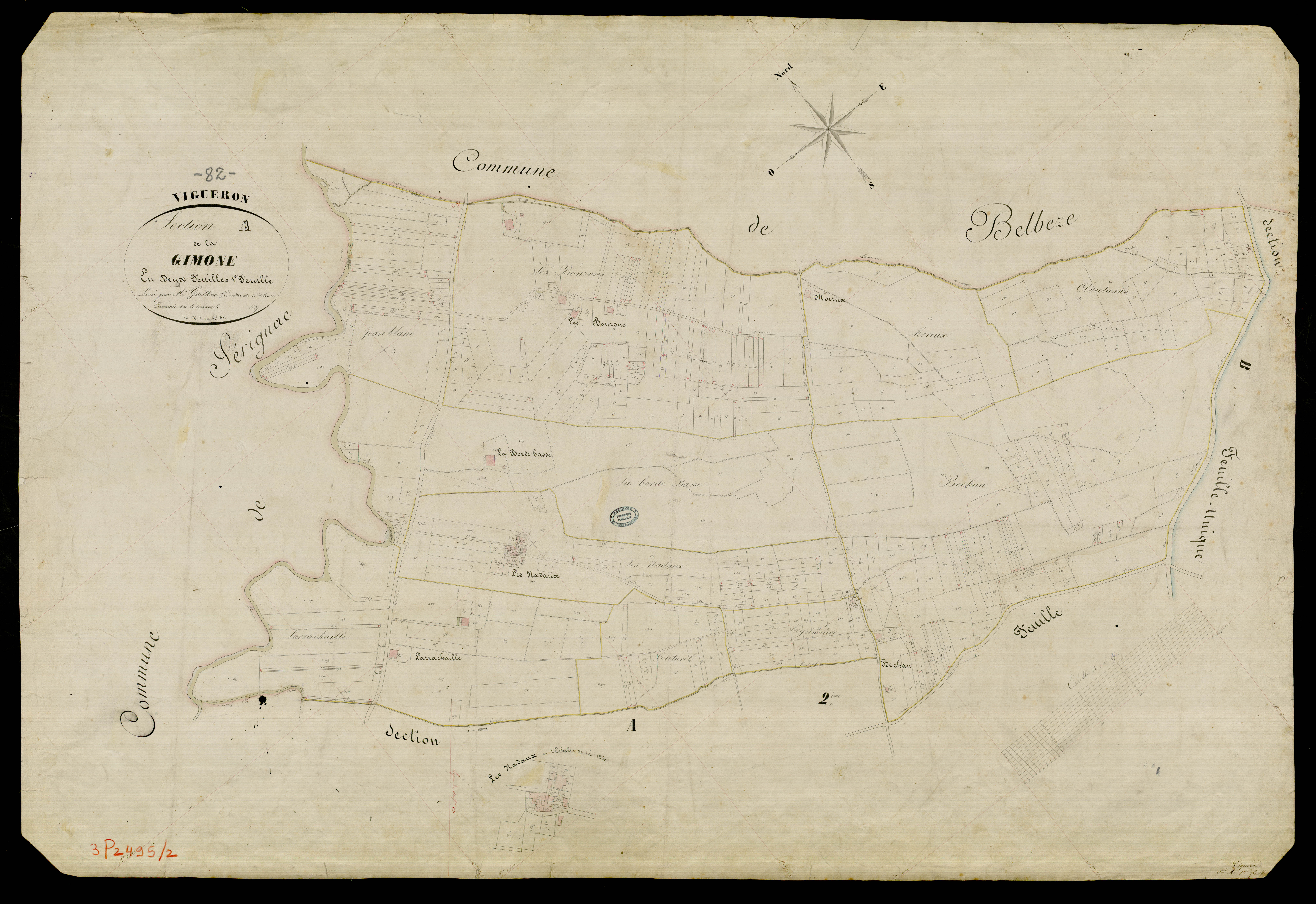 Vigueron - Section A - La Gimone, 1ère feuille