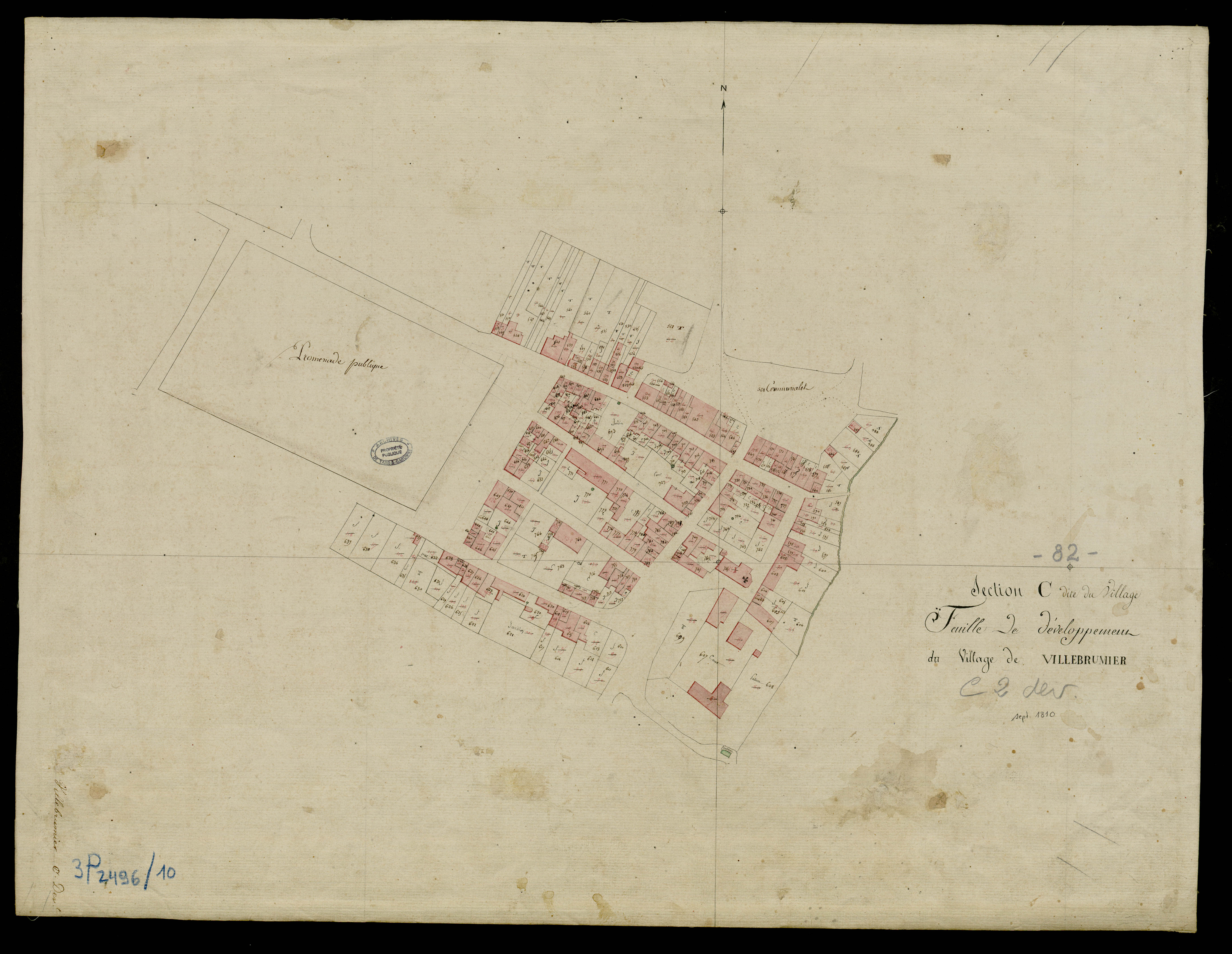 Villebrumier - Section C - Le Village, 2e feuille : développement du village