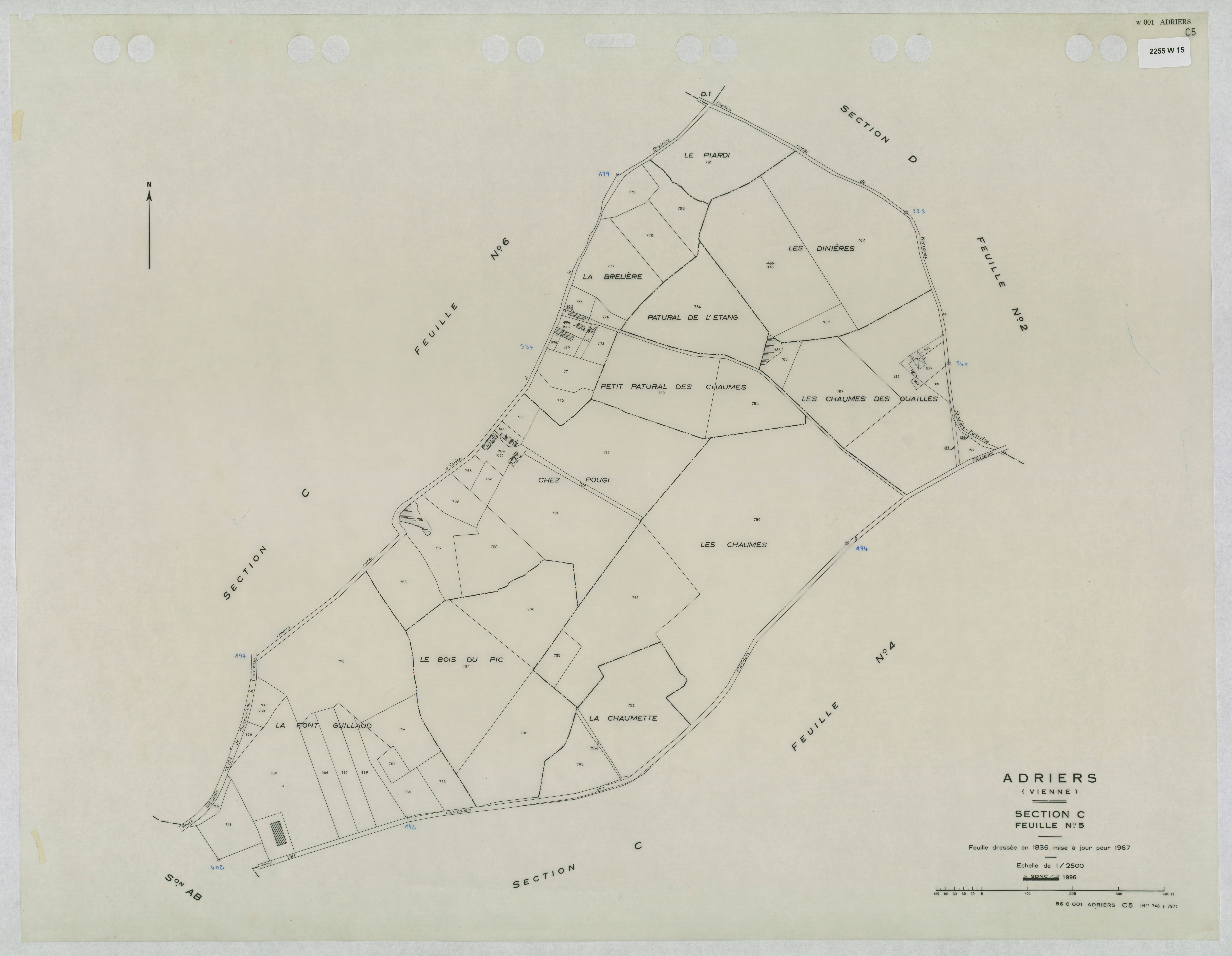 Adriers - FRAD086_cadastre Plans mis à jour 