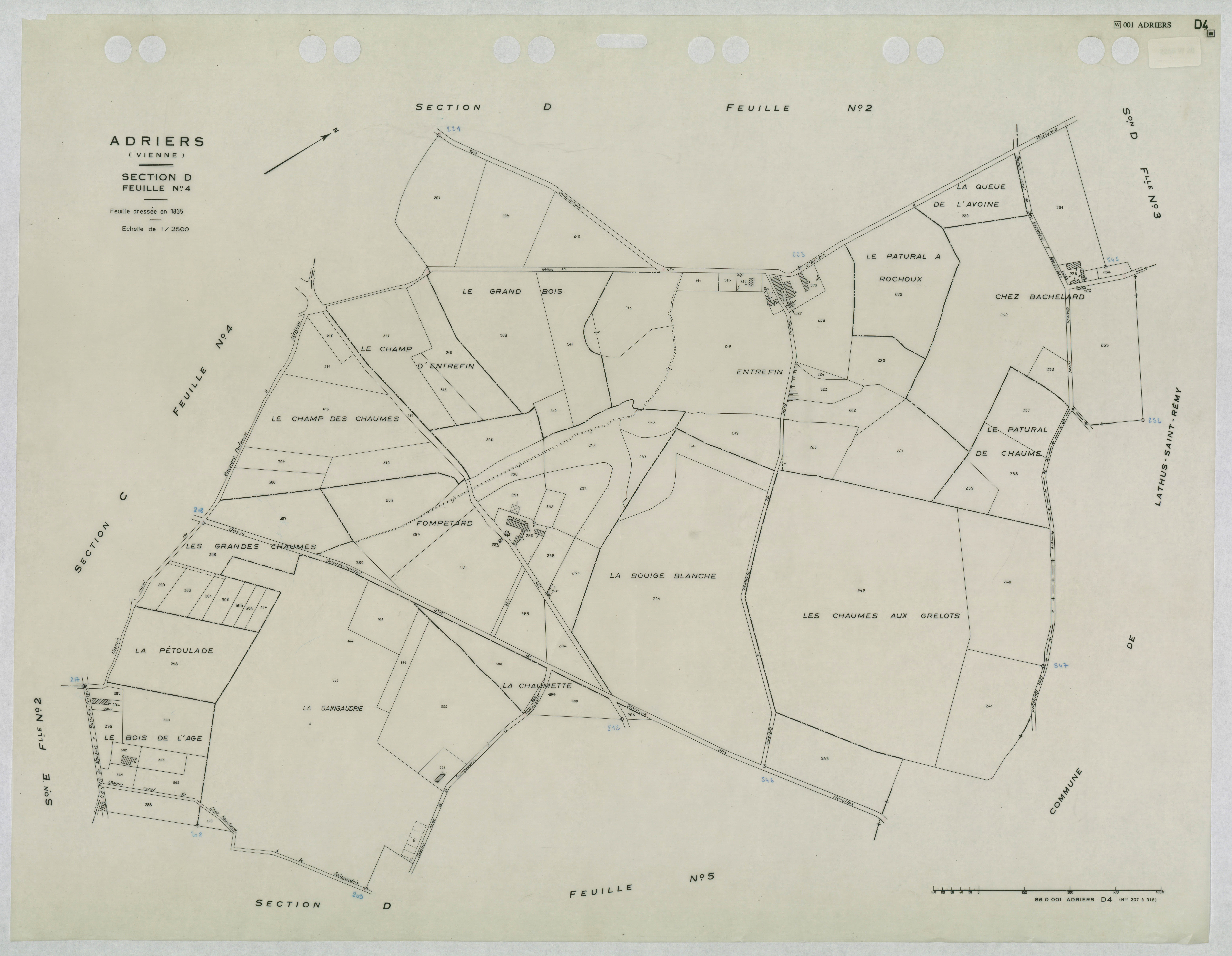 Adriers - FRAD086_cadastre Plans mis à jour 