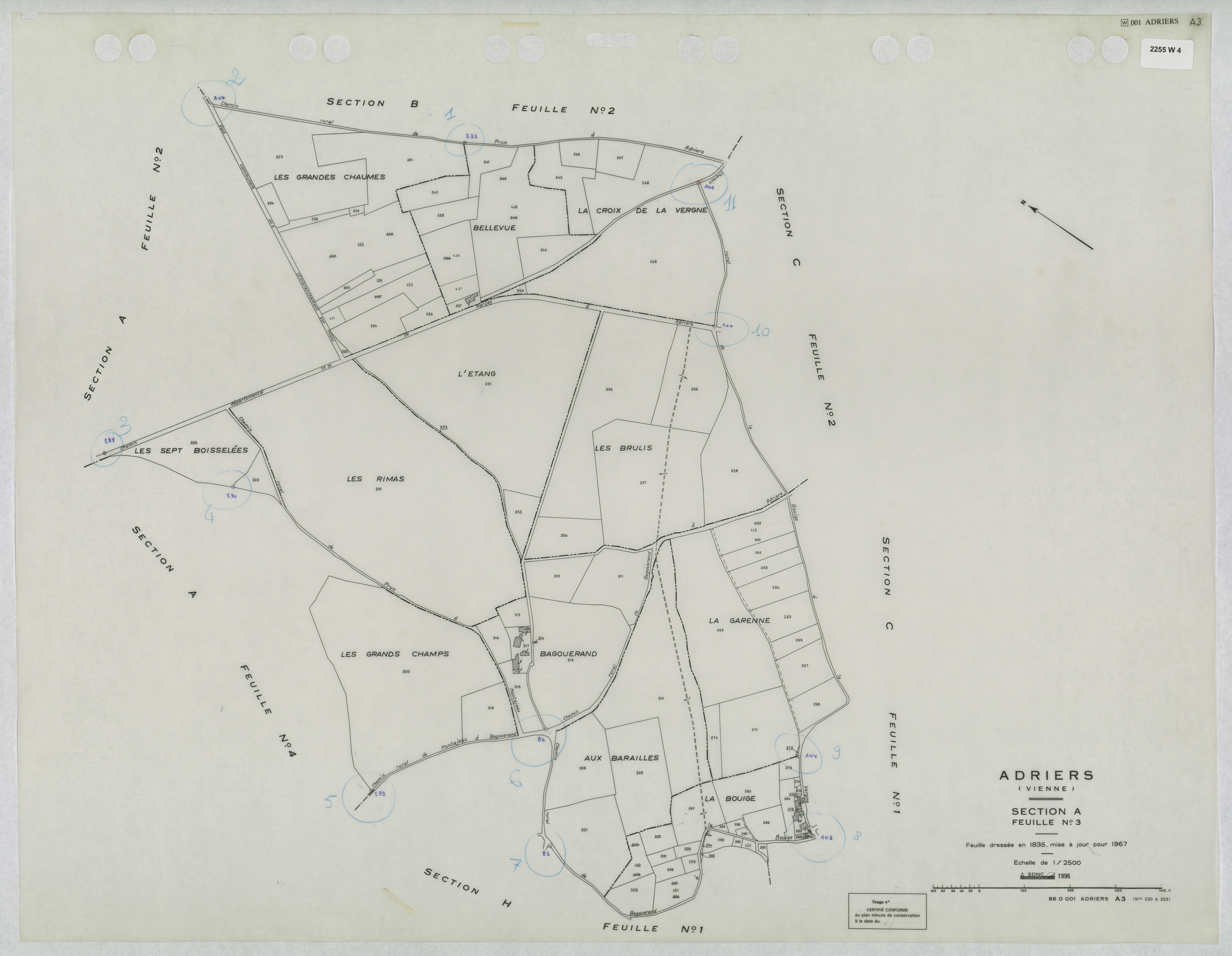 Adriers - FRAD086_cadastre Plans mis à jour 