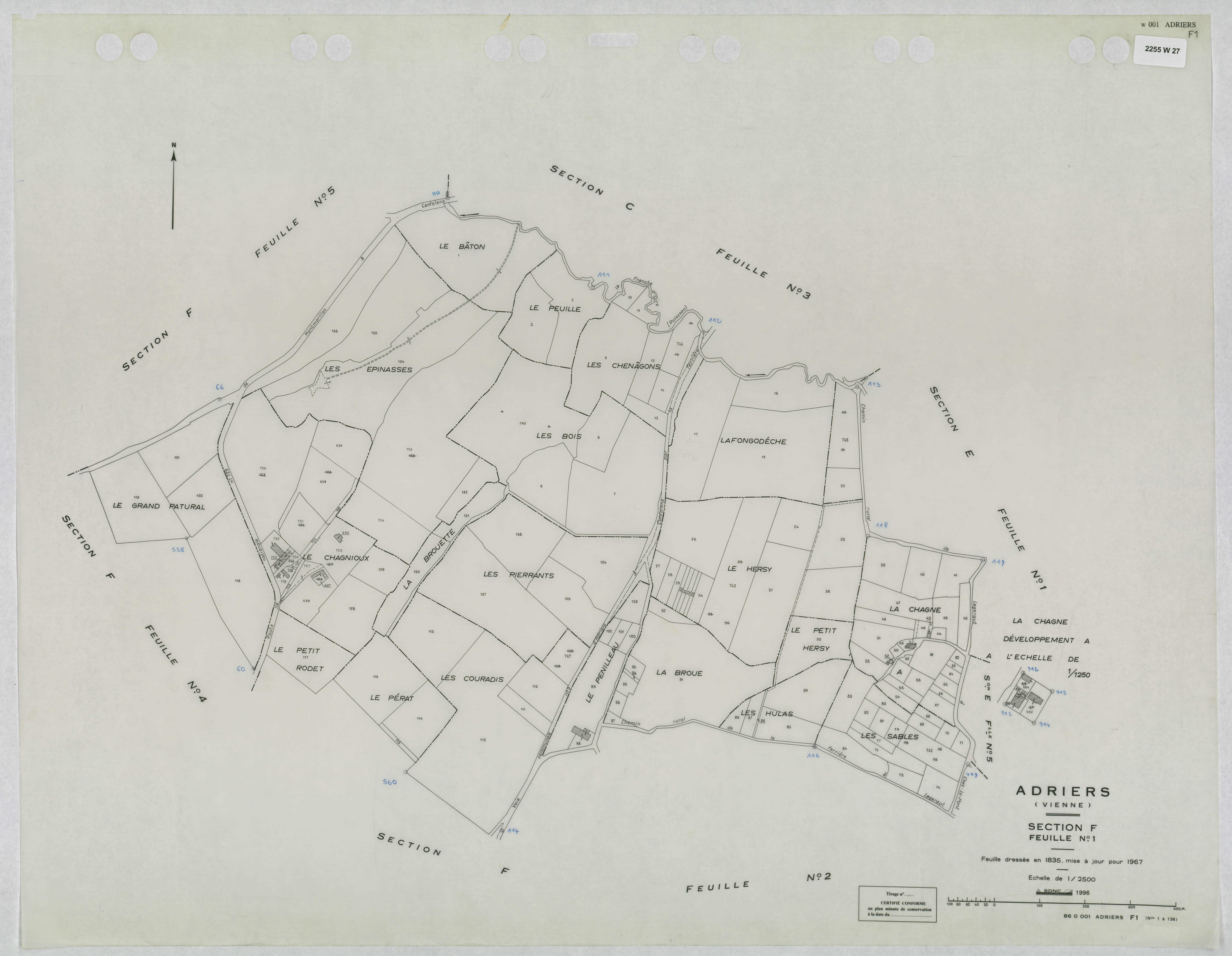 Adriers - FRAD086_cadastre Plans mis à jour 