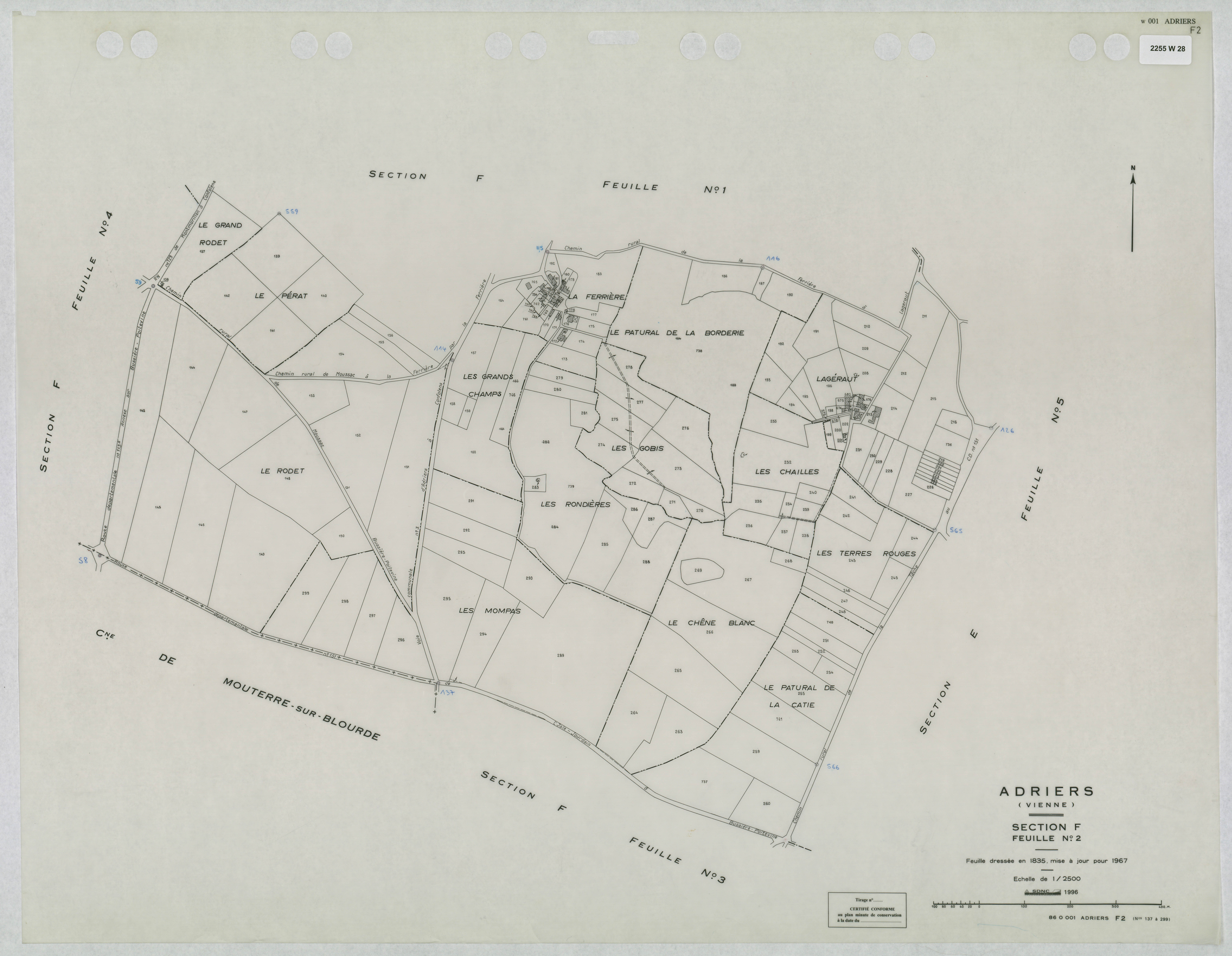 Adriers - FRAD086_cadastre Plans mis à jour 
