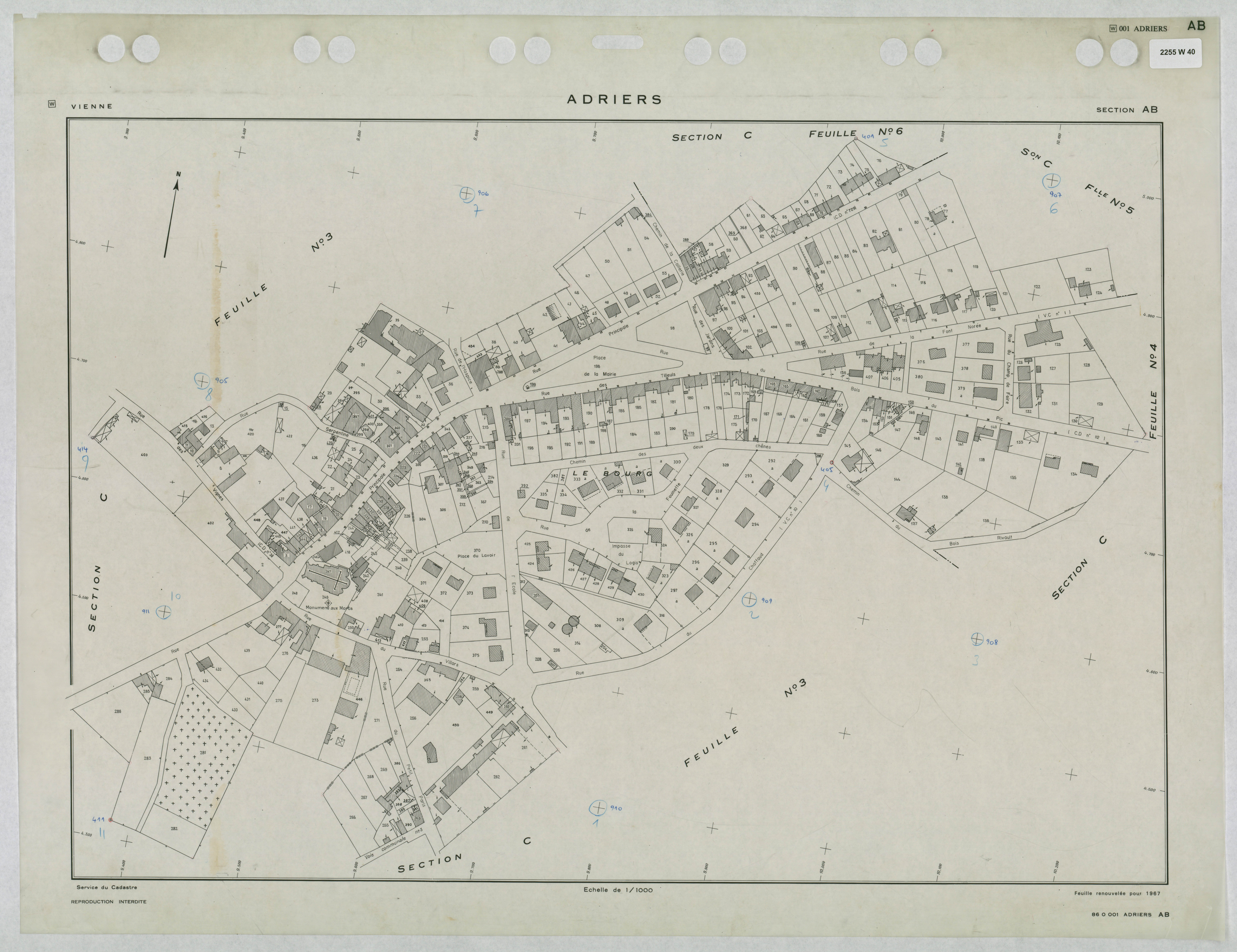 Adriers - FRAD086_cadastre Plans mis à jour 