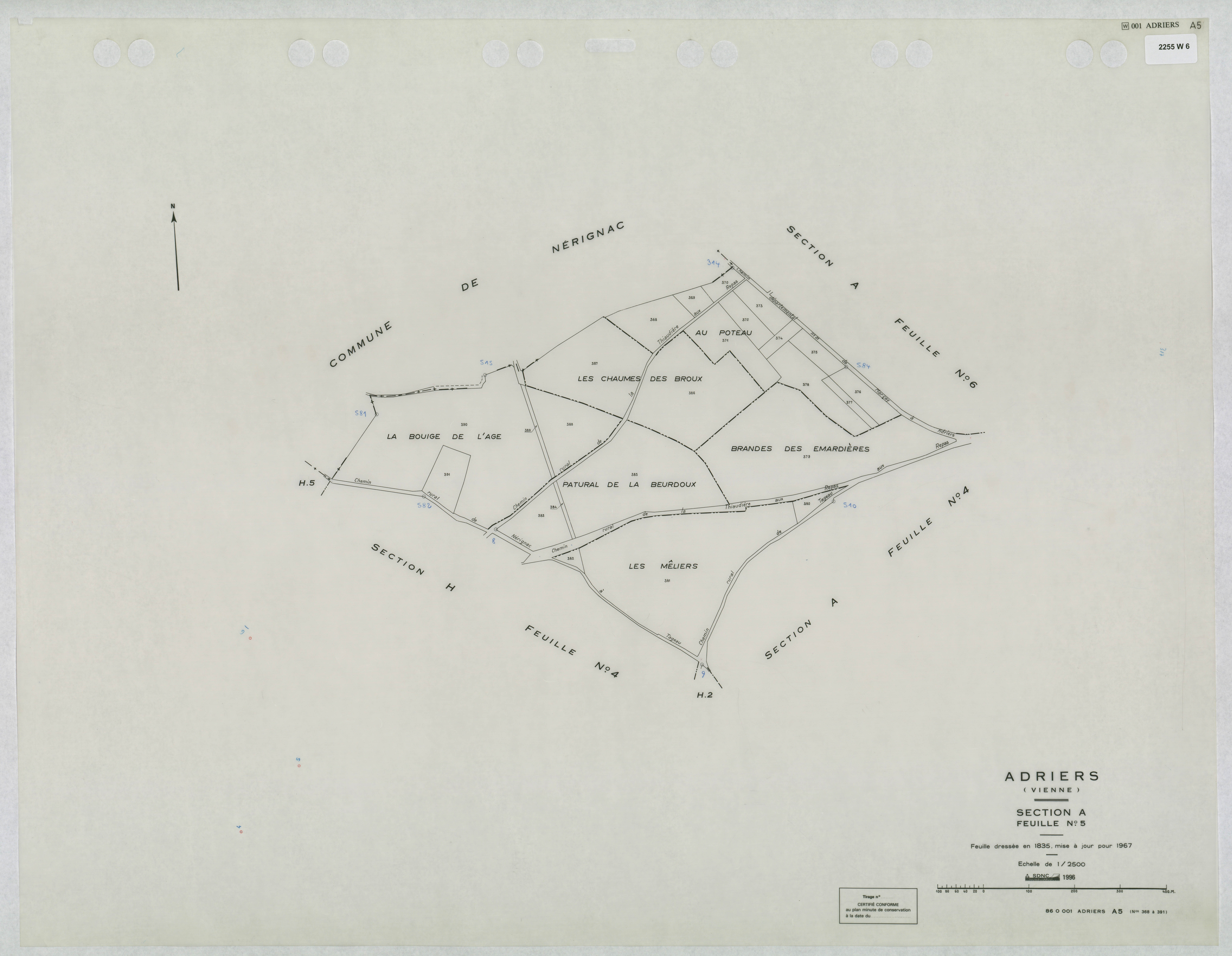 Adriers - FRAD086_cadastre Plans mis à jour 