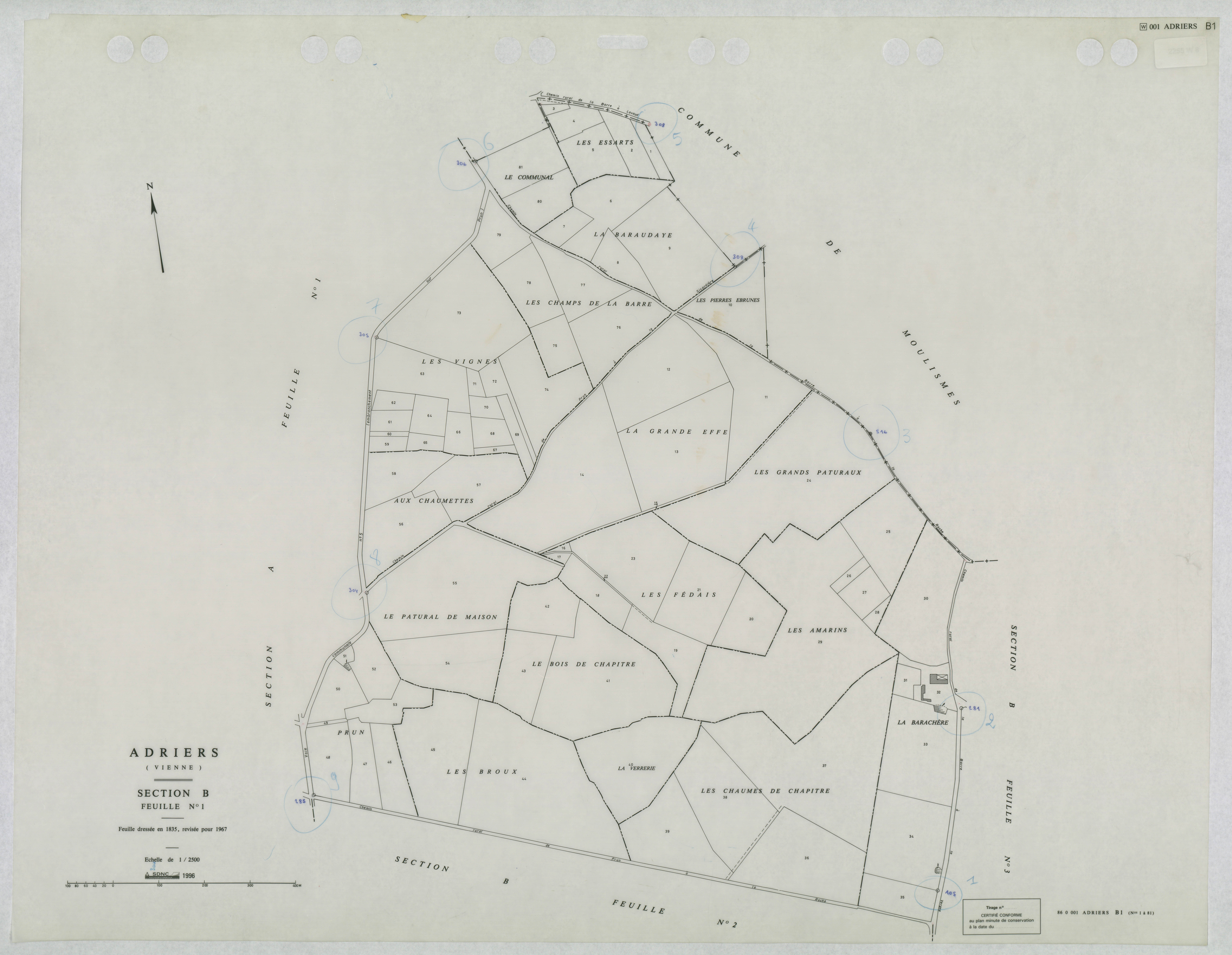 Adriers - FRAD086_cadastre Plans mis à jour 