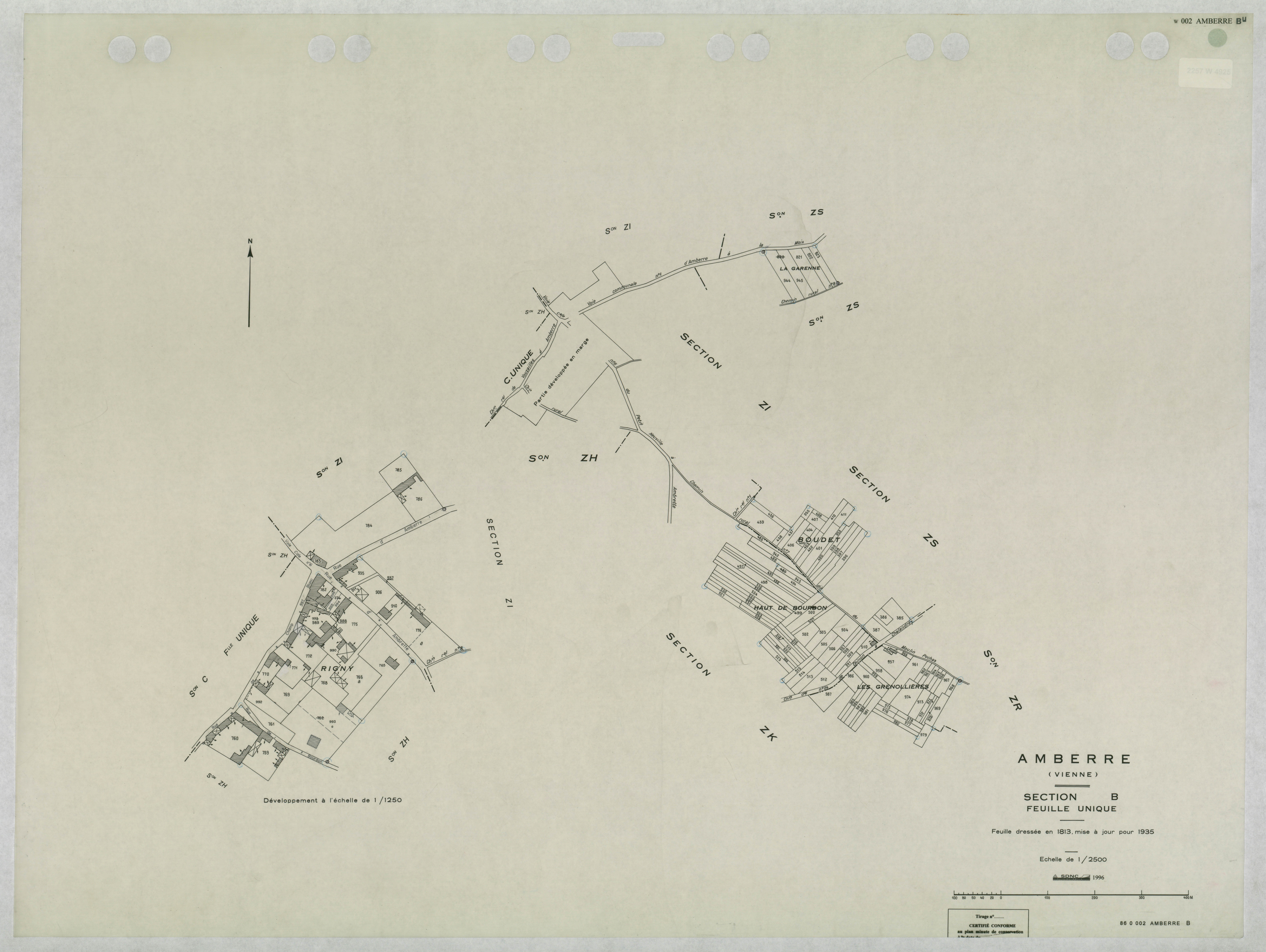 Amberre - FRAD086_cadastre Plans mis à jour