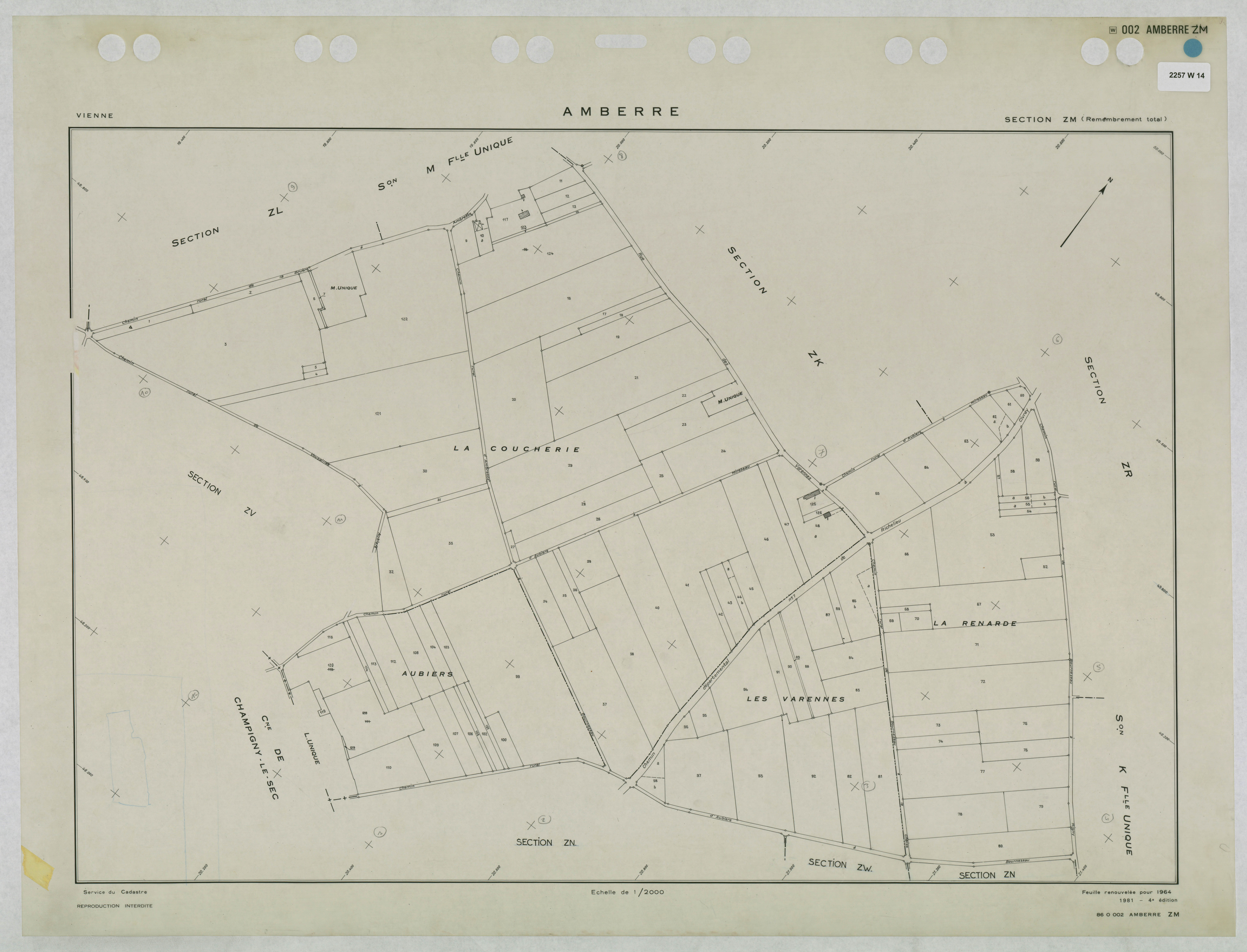 Amberre - FRAD086_cadastre Plans remembrés