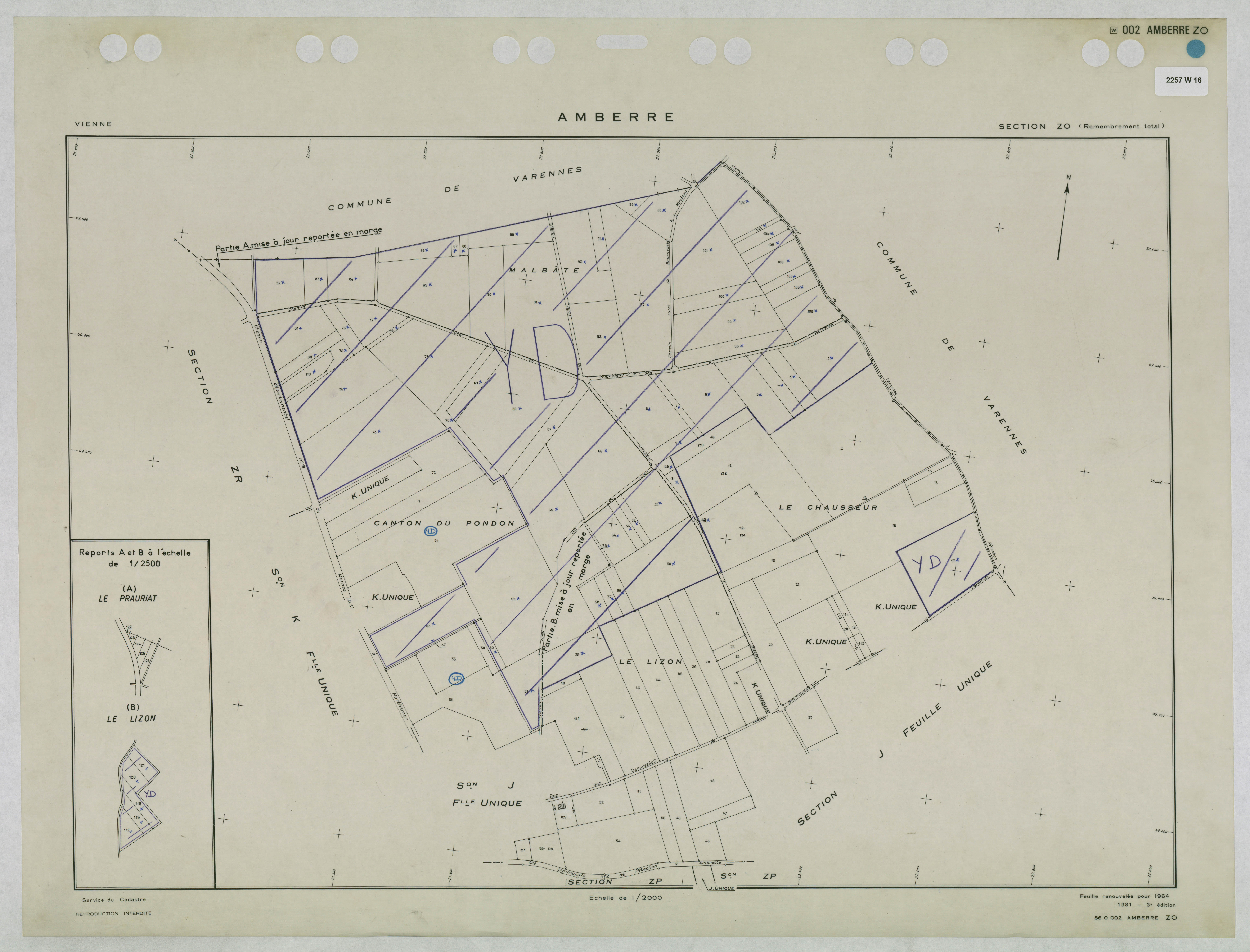 Amberre - FRAD086_cadastre Plans remembrés