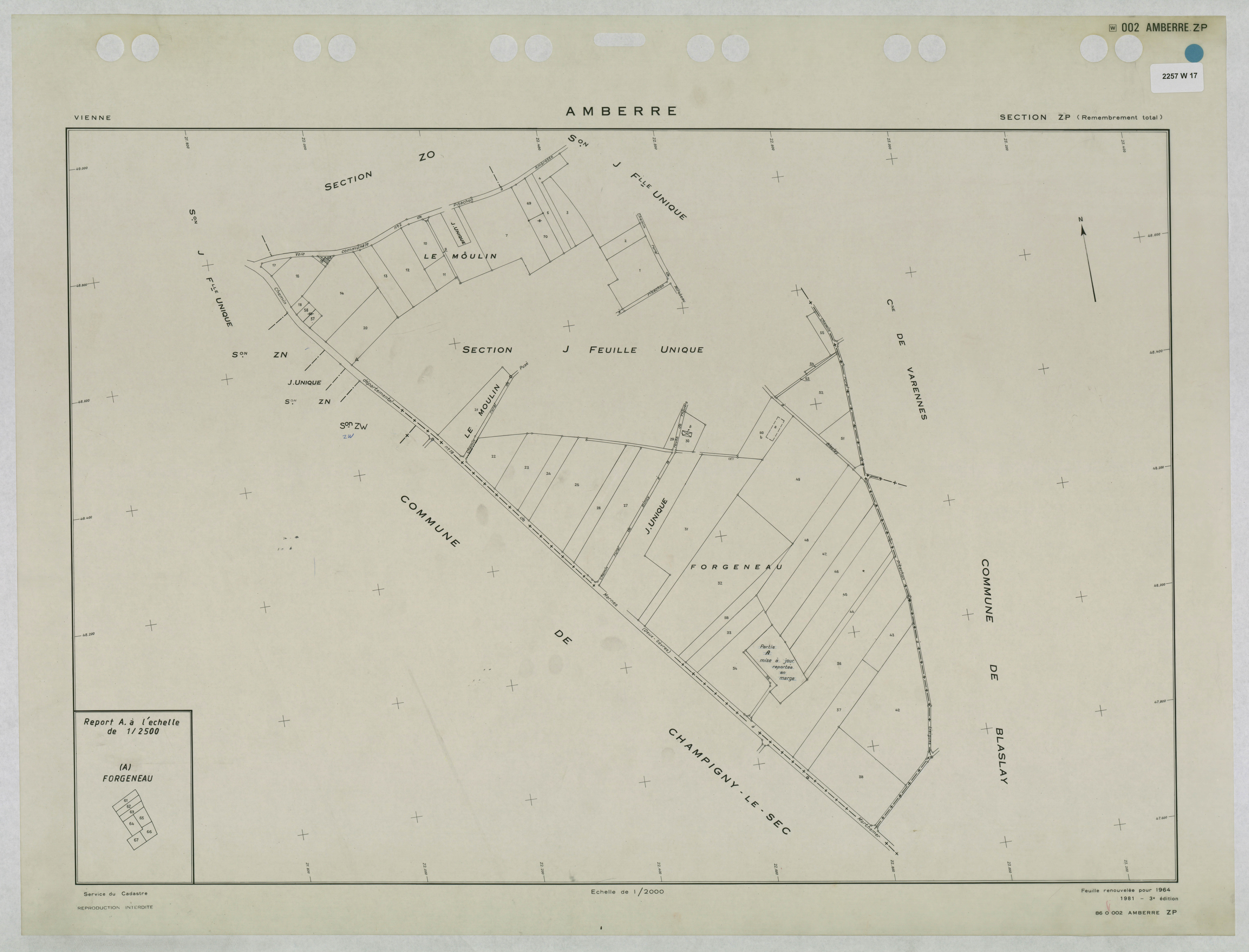 Amberre - FRAD086_cadastre Plans remembrés