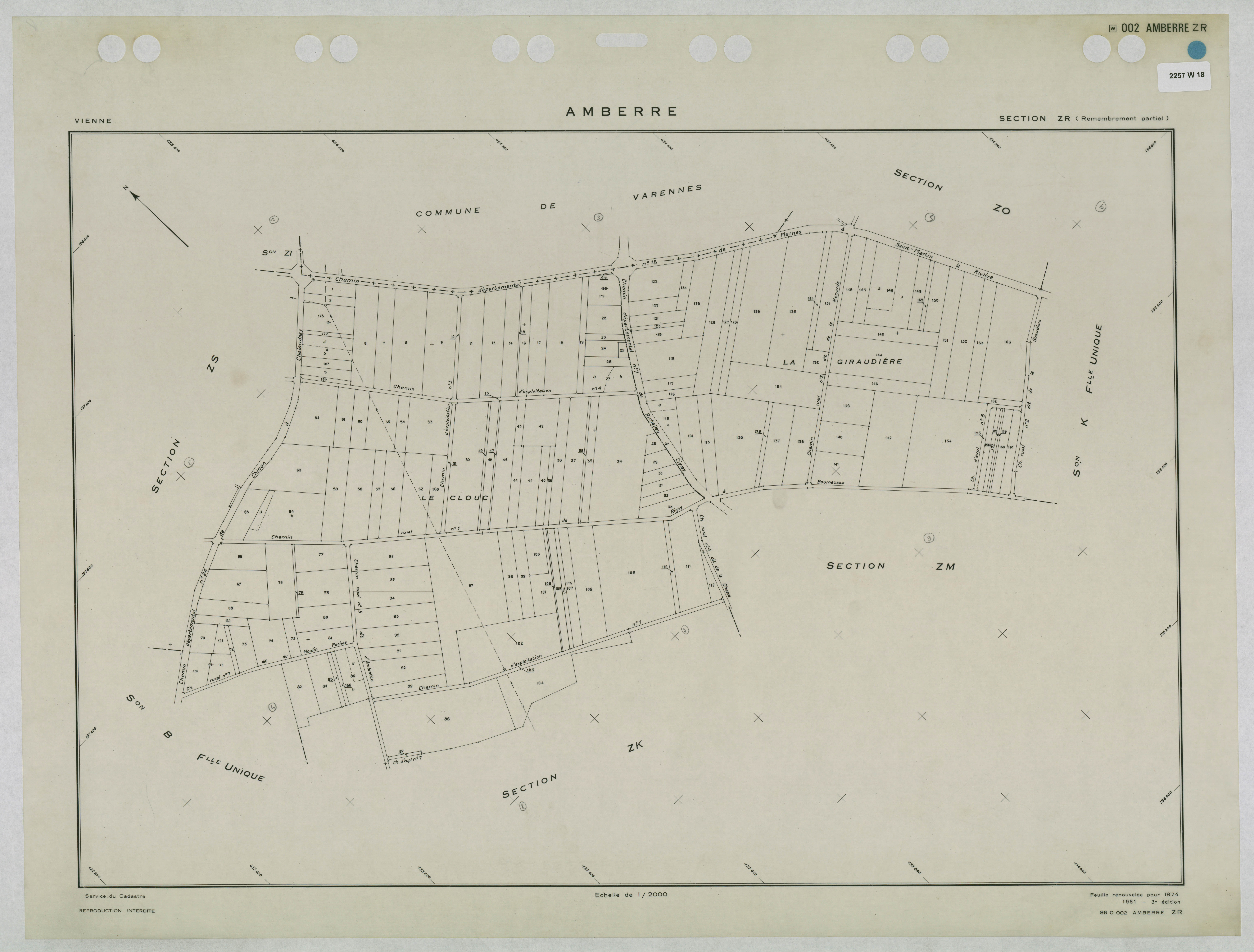 Amberre - FRAD086_cadastre Plans remembrés