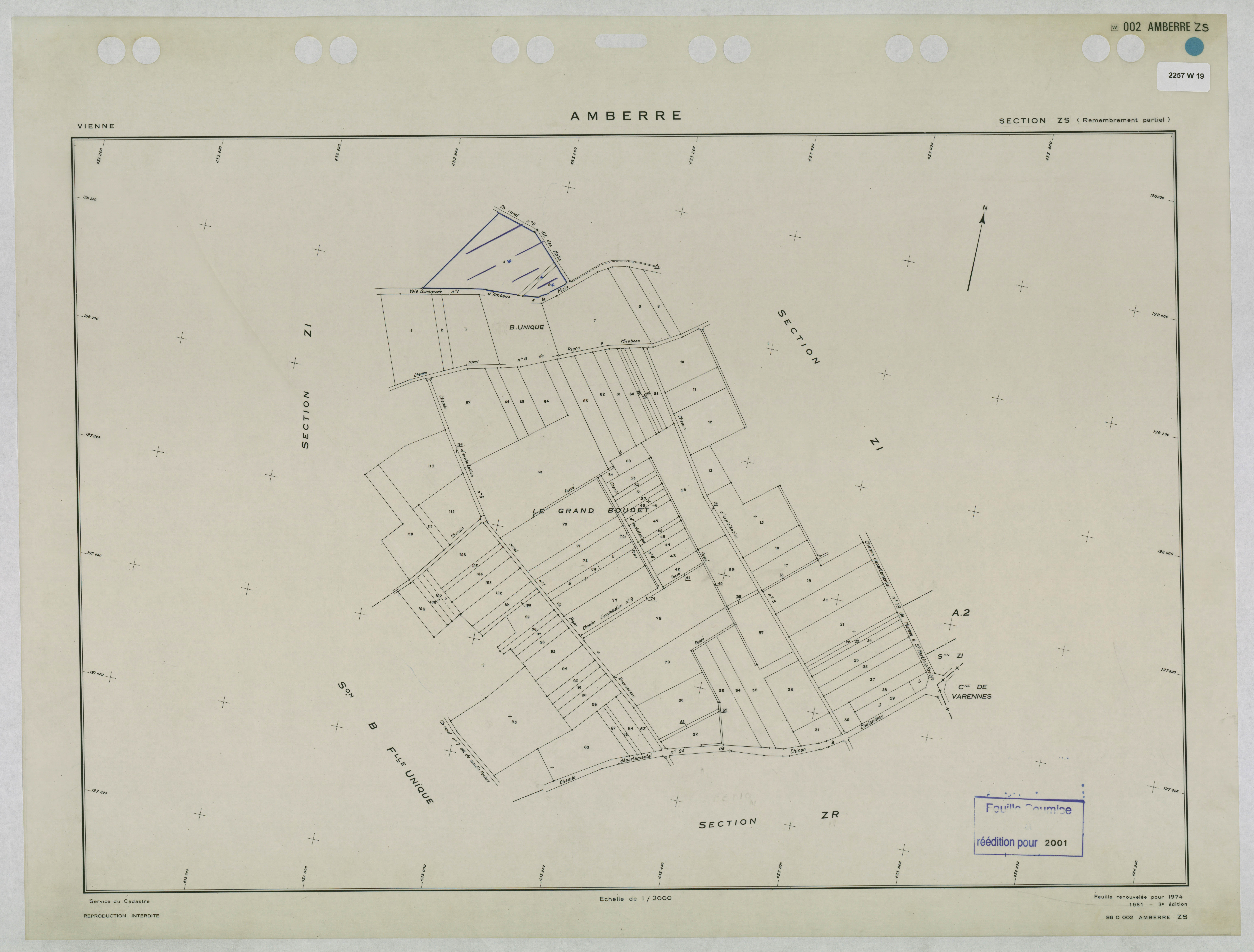 Amberre - FRAD086_cadastre Plans remembrés