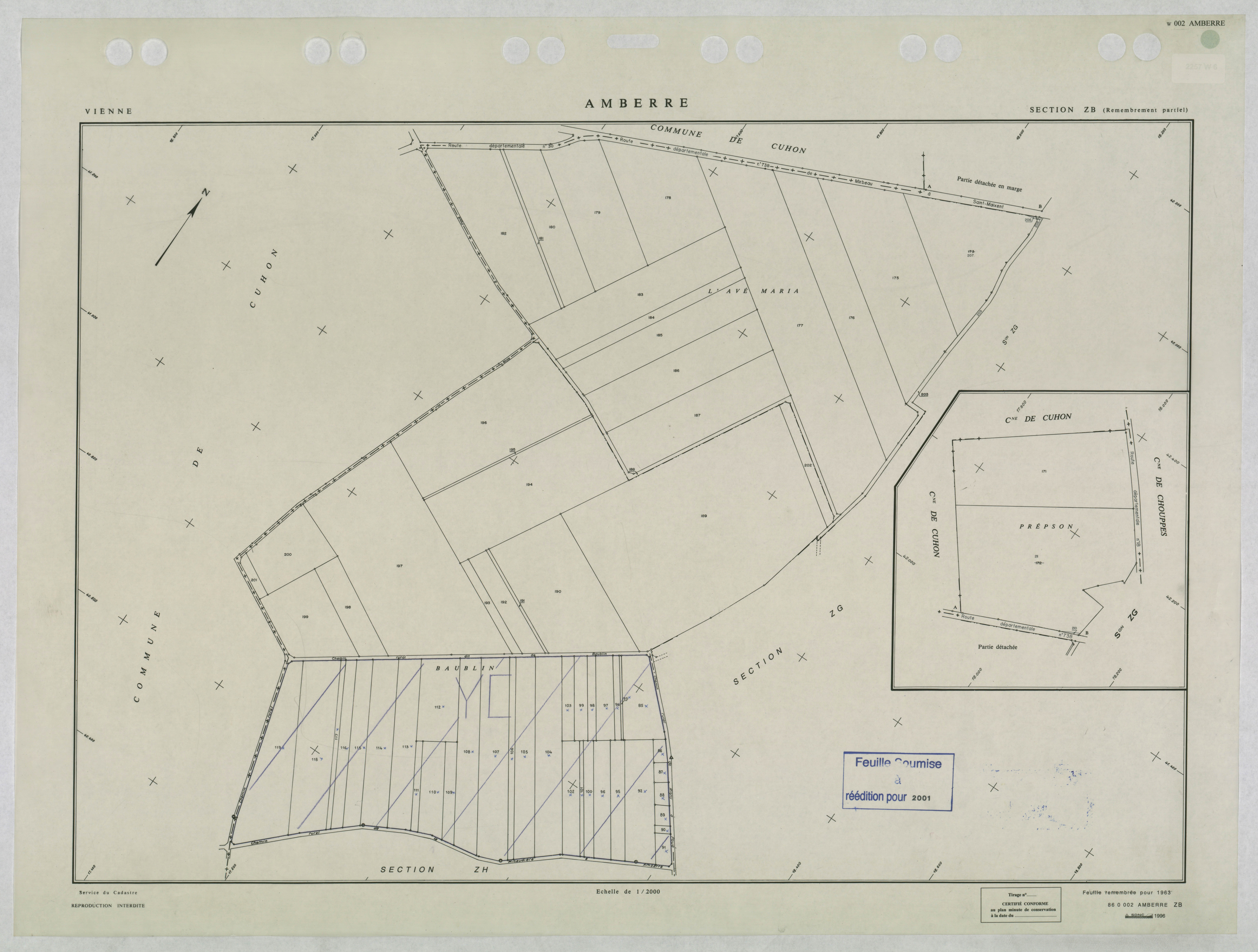 Amberre - FRAD086_cadastre Plans remembrés