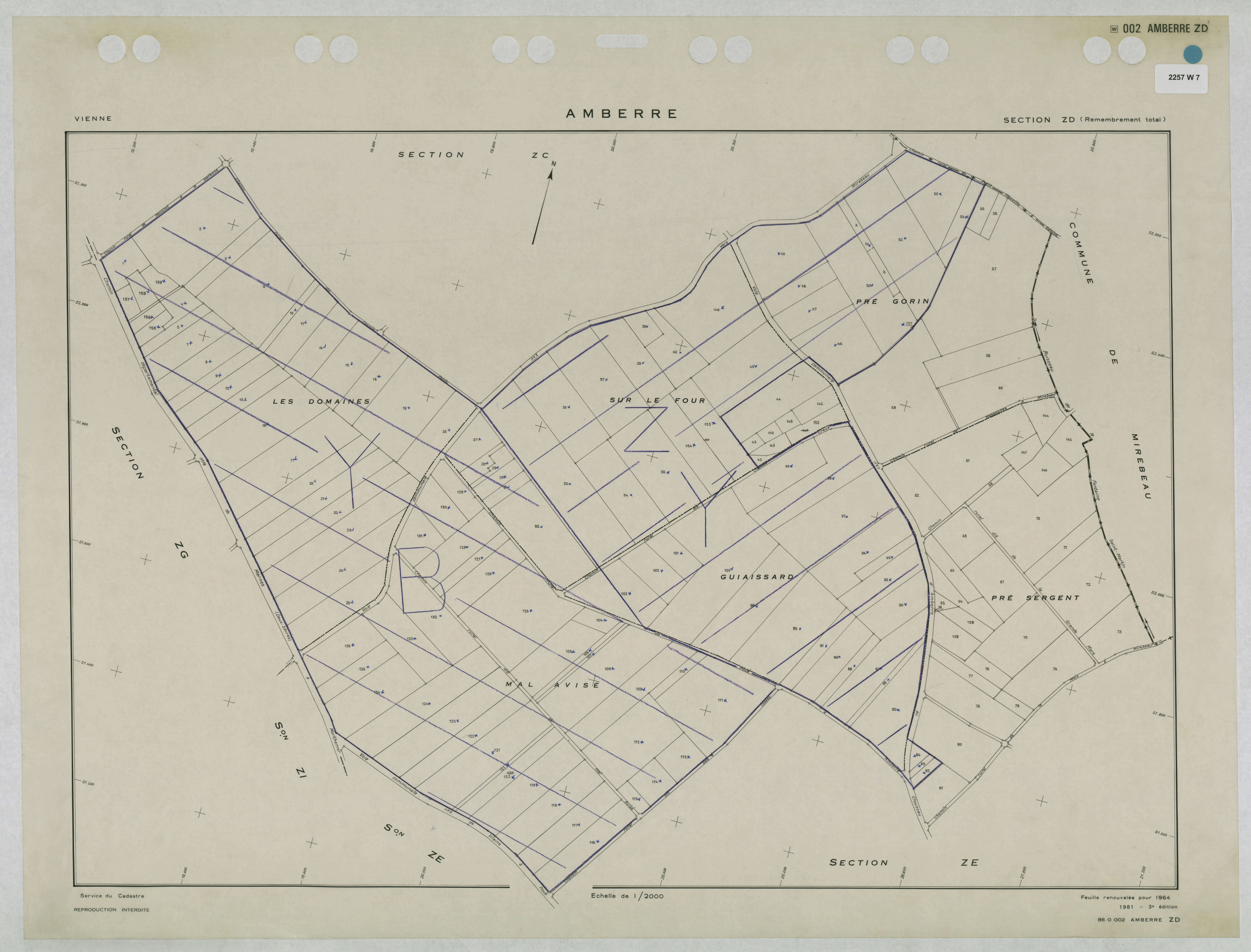 Amberre - FRAD086_cadastre Plans remembrés