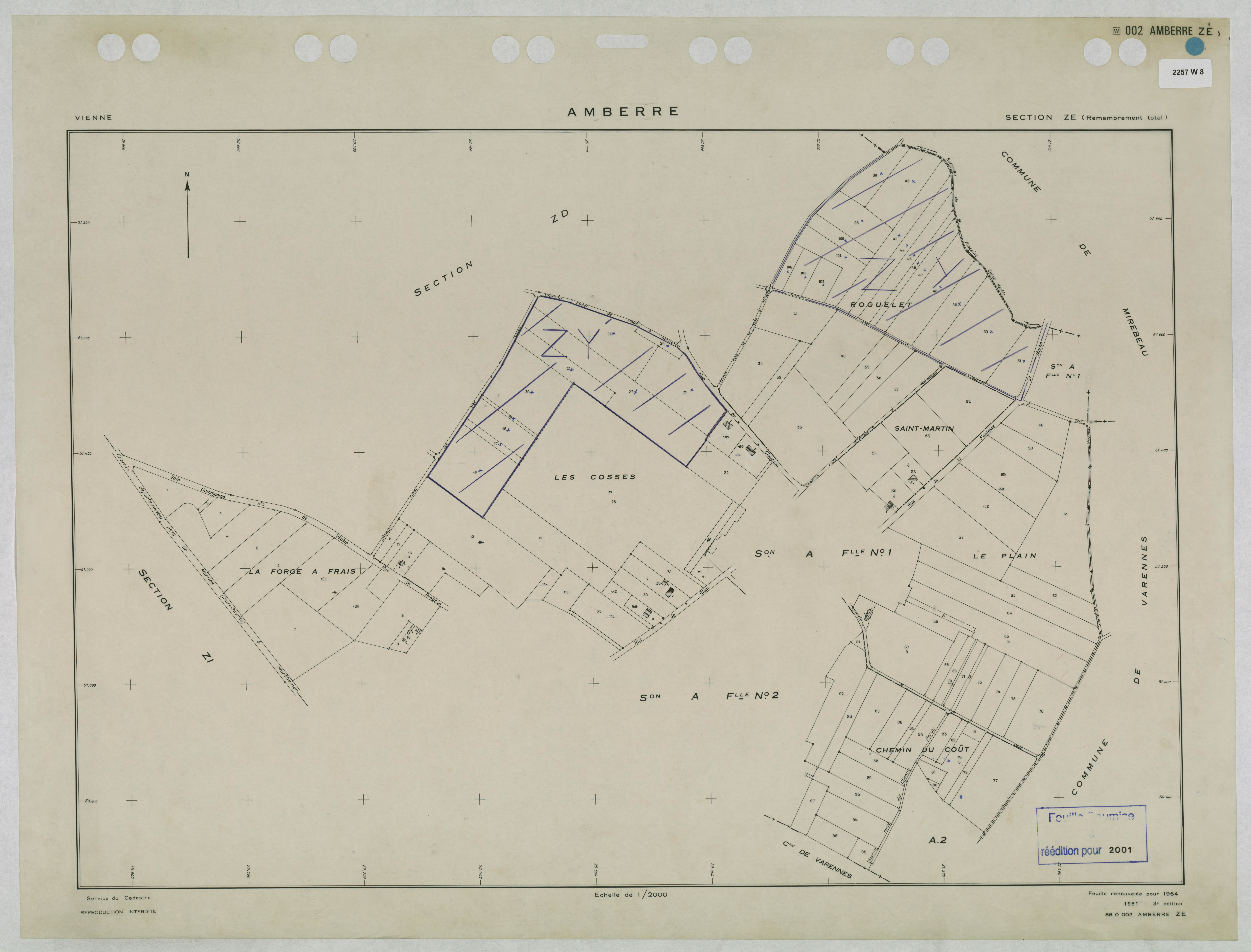 Amberre - FRAD086_cadastre Plans remembrés